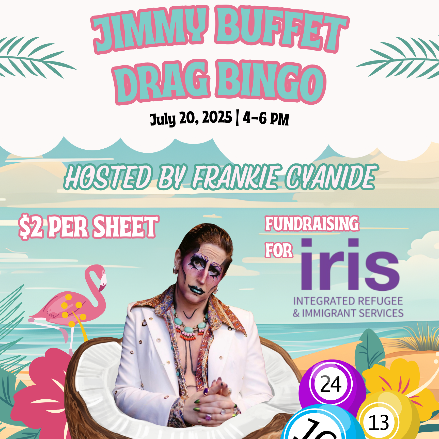 07/20 Jimmy Buffet Drag Bingo fundraising for IRIS