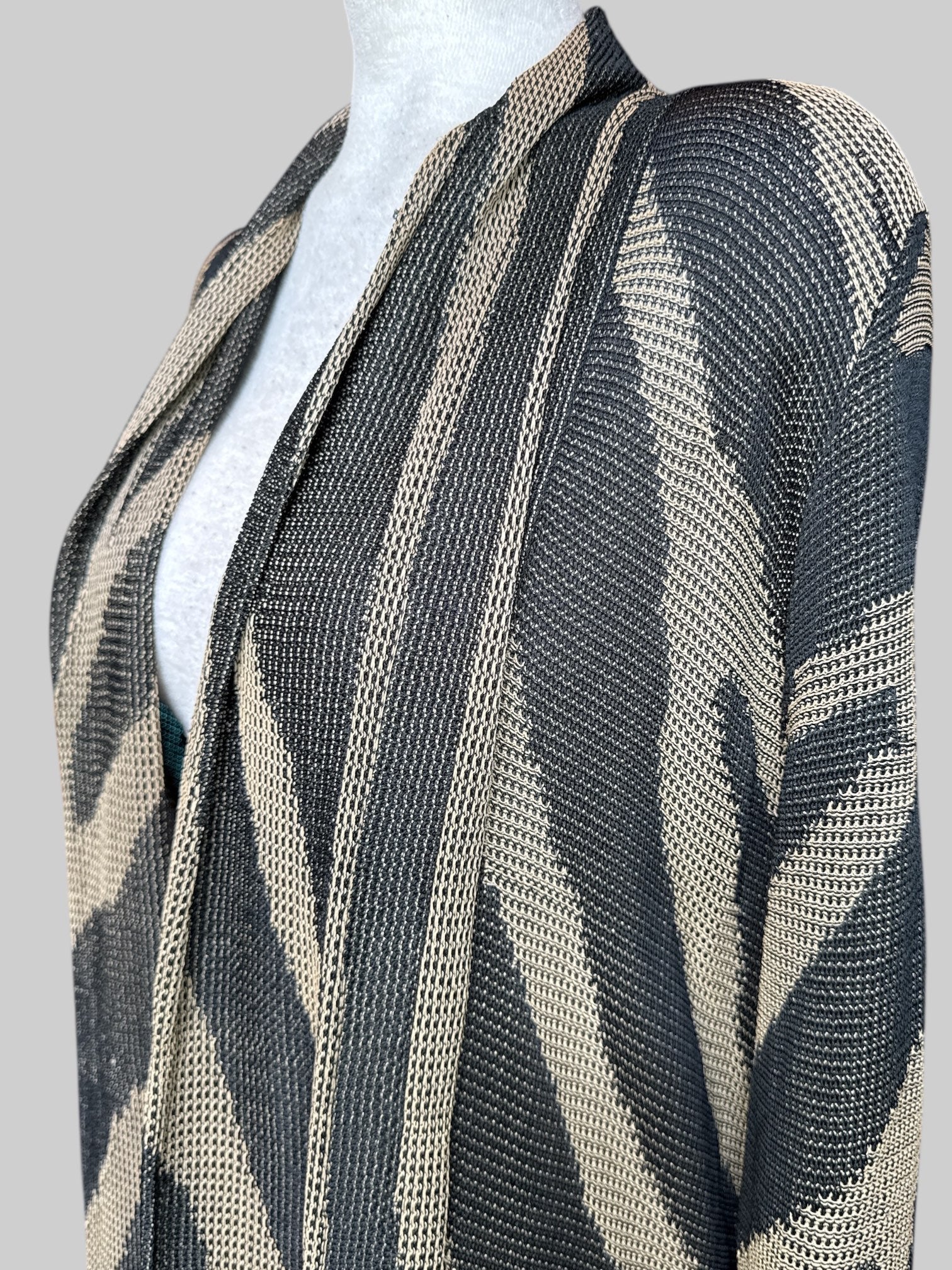 XL Brown and black striped flowy maxi cardigan