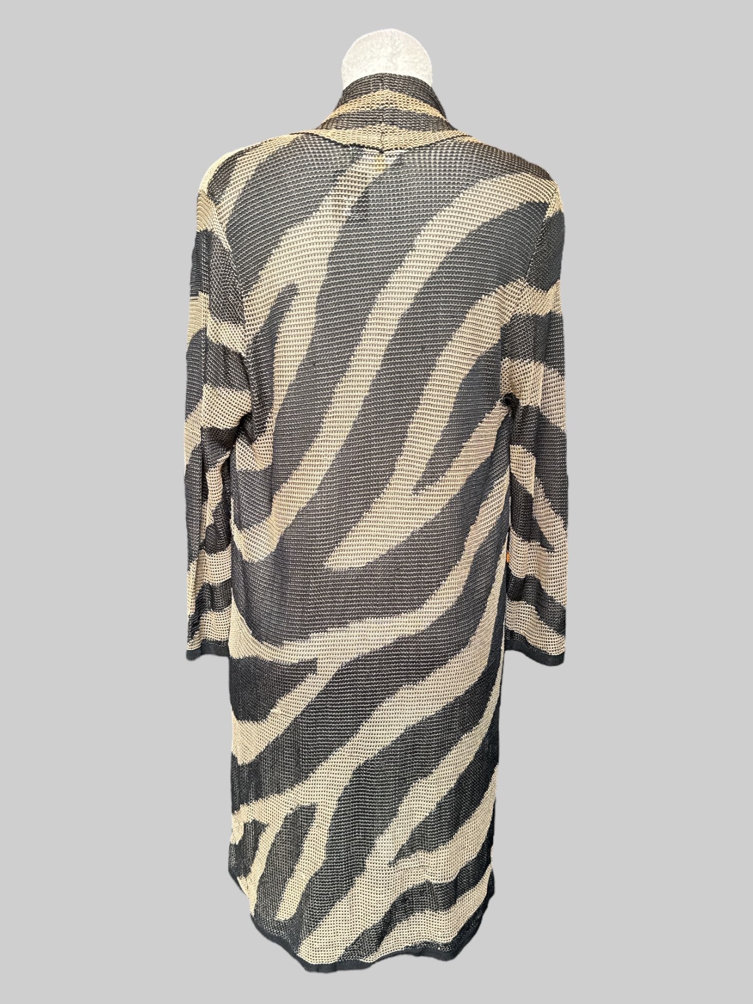 XL Brown and black striped flowy maxi cardigan