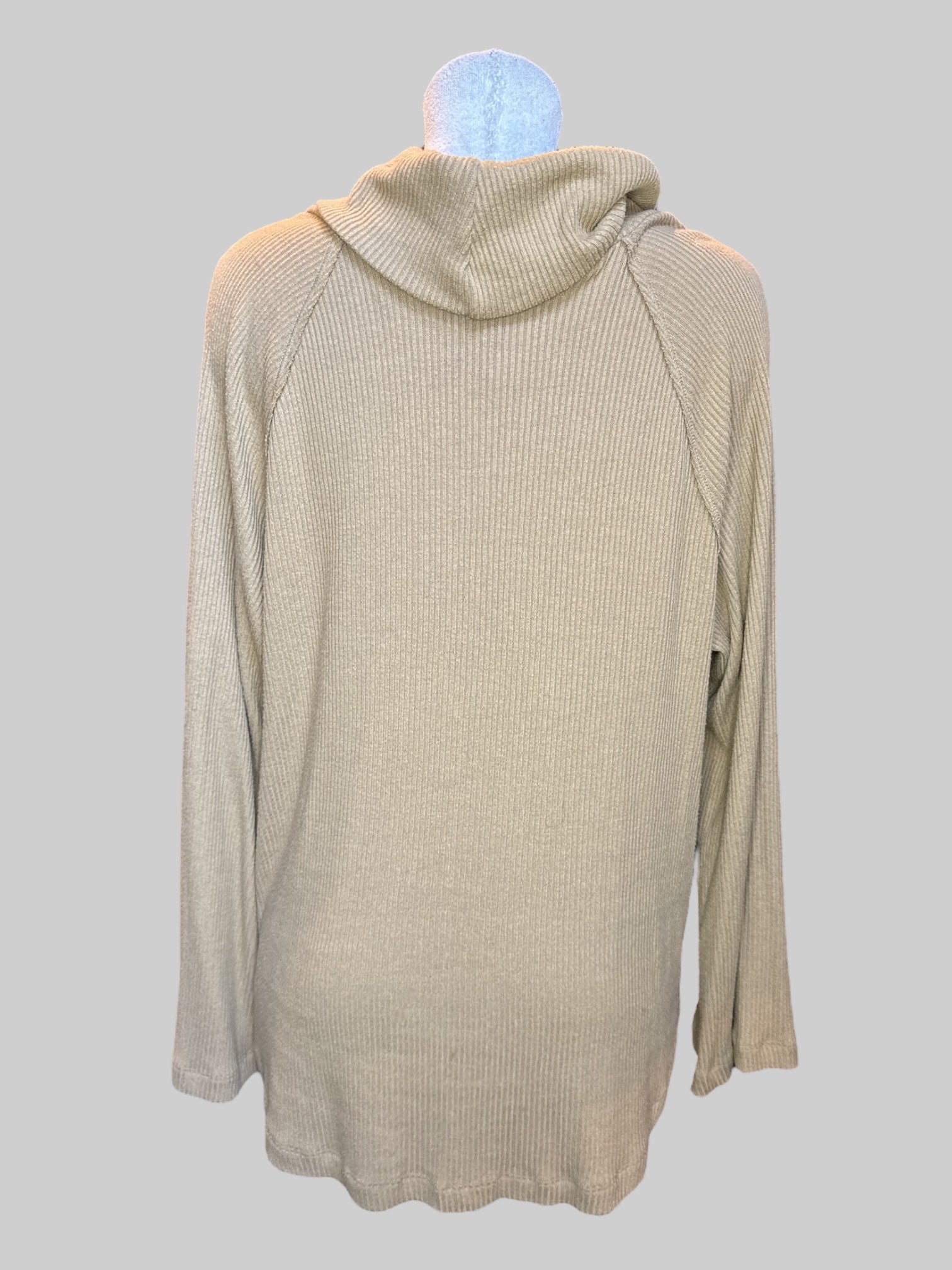 3X Michael Stars designer tan cowl neck top