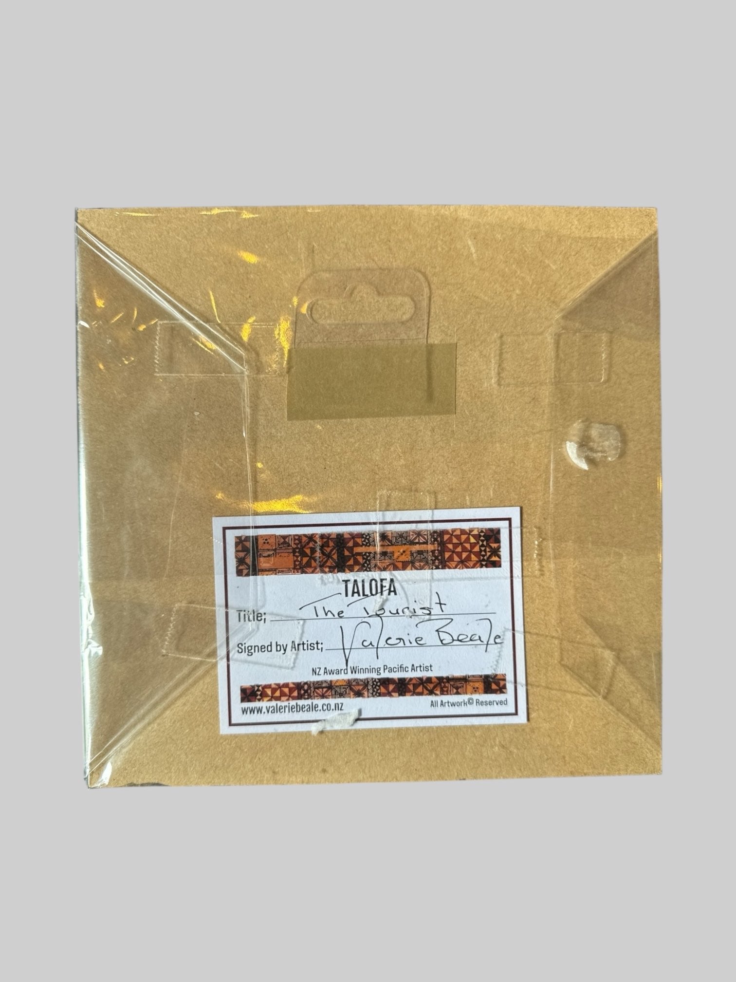 Beagle in Hawaiian shirt print on wooden frame