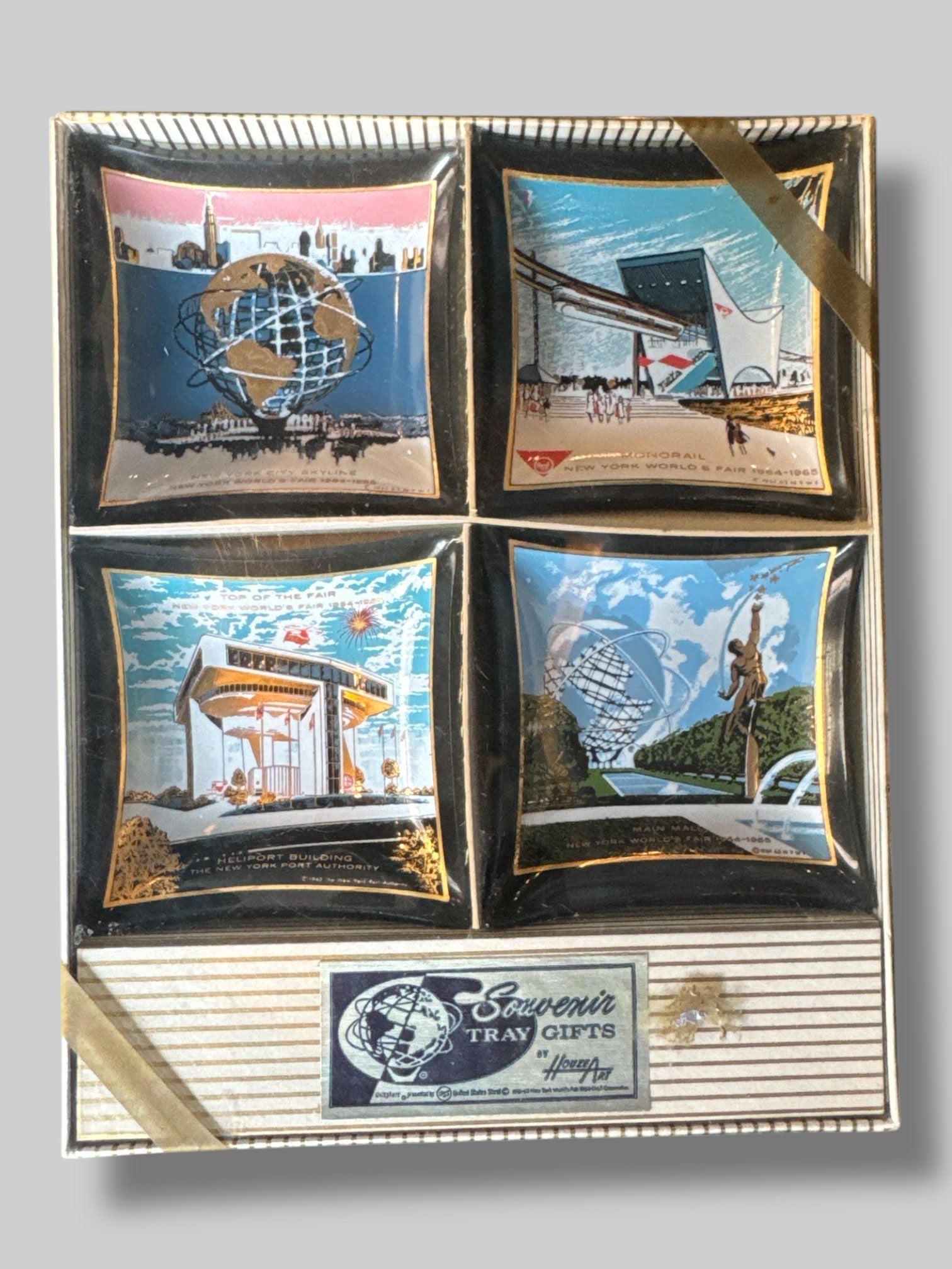 Vintage Set of four small decorative plates with New York City scenes