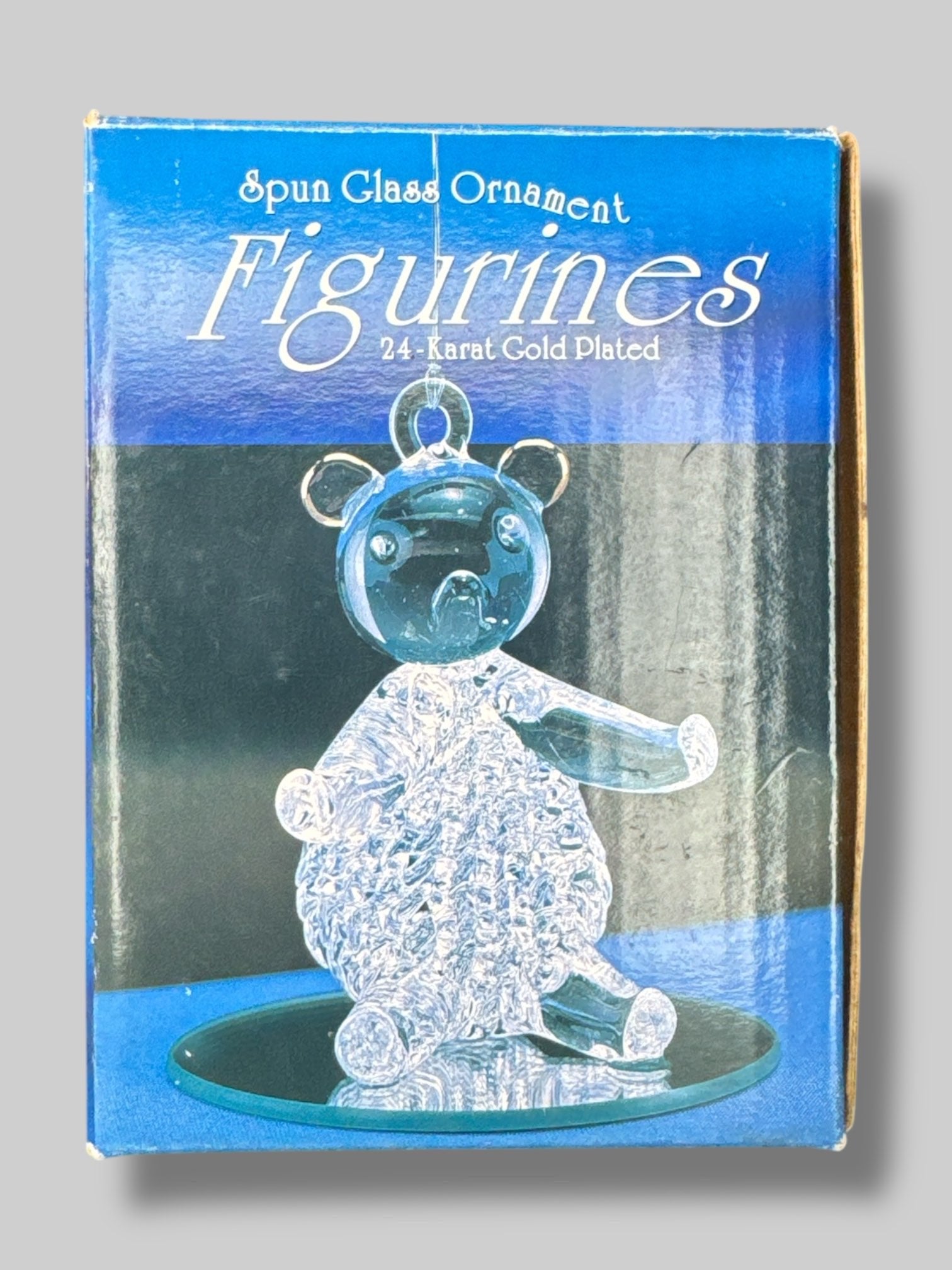 NWT Spun glass bear ornament with 24 karat gold plated detail details