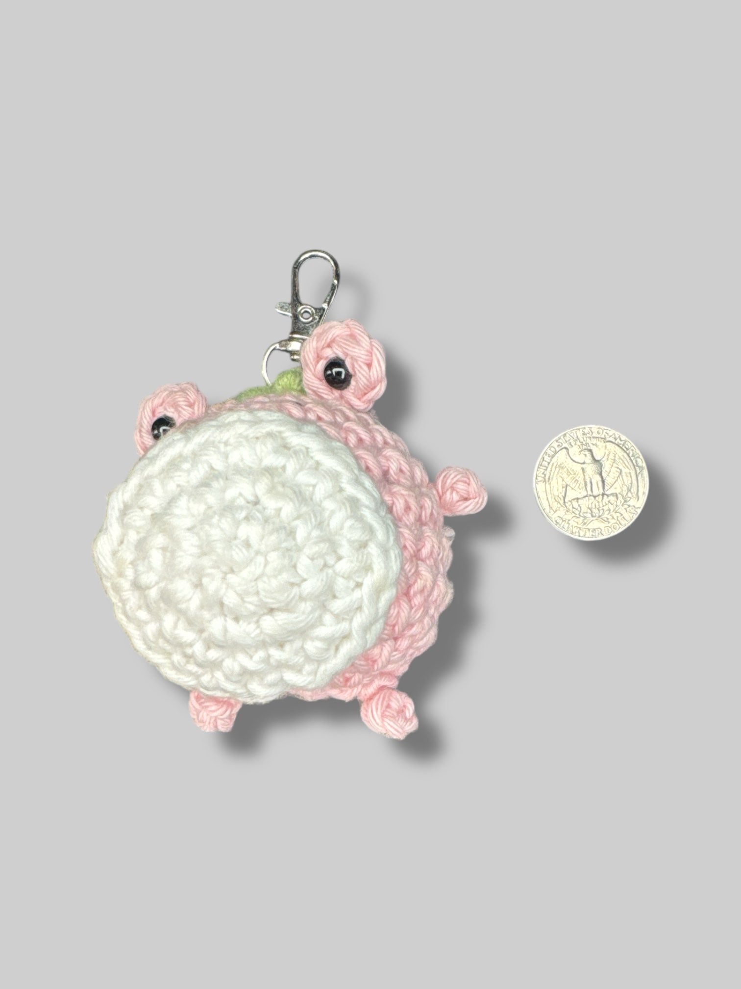 Pink cute frog keychain