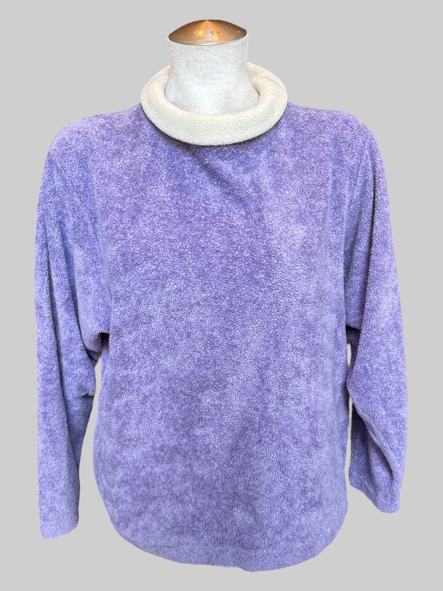 0X Vintage purple Sherpa pullover turtleneck sweater