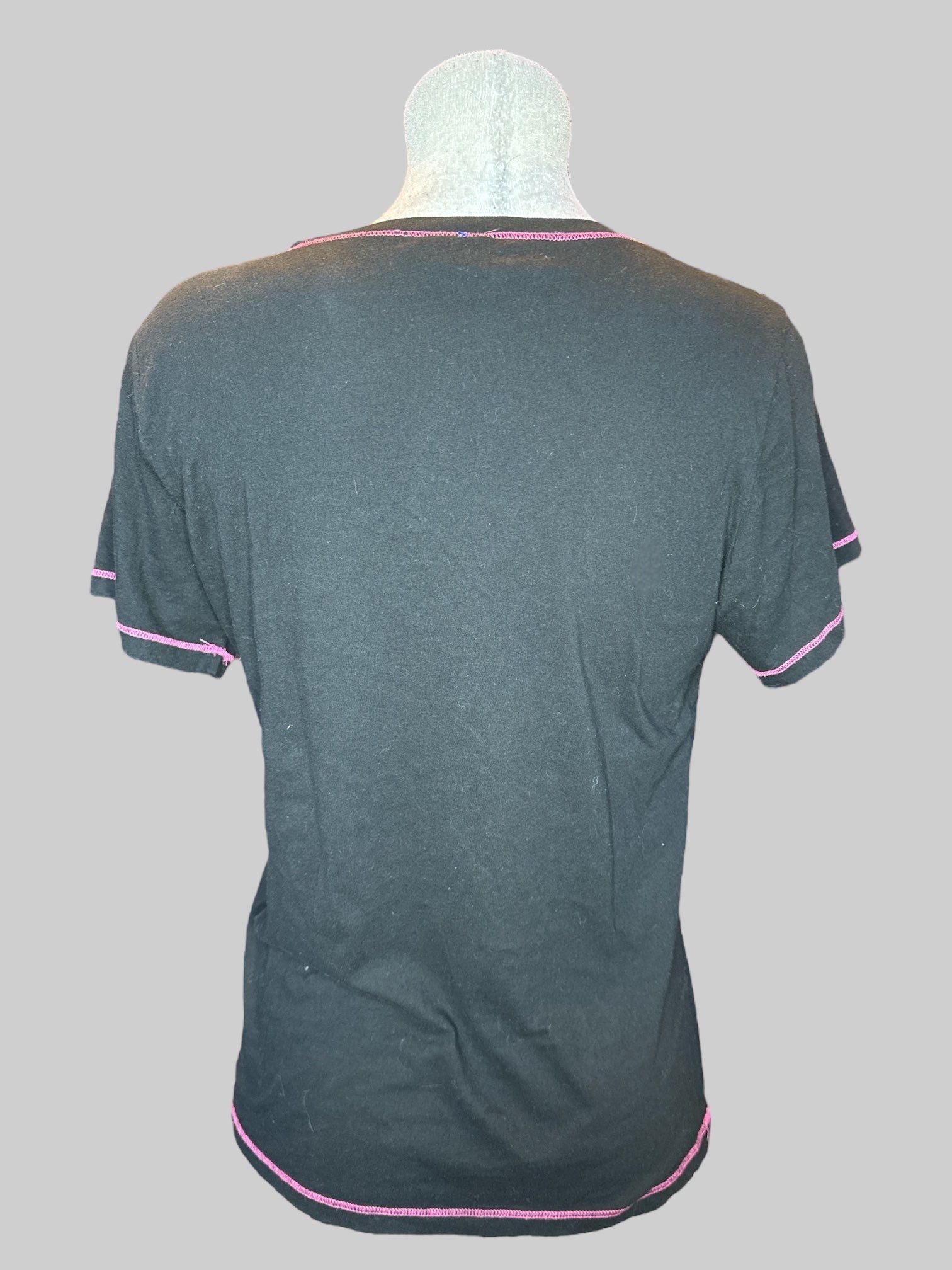 L Trick Fairies black T-shirt with fairy graphic and pink