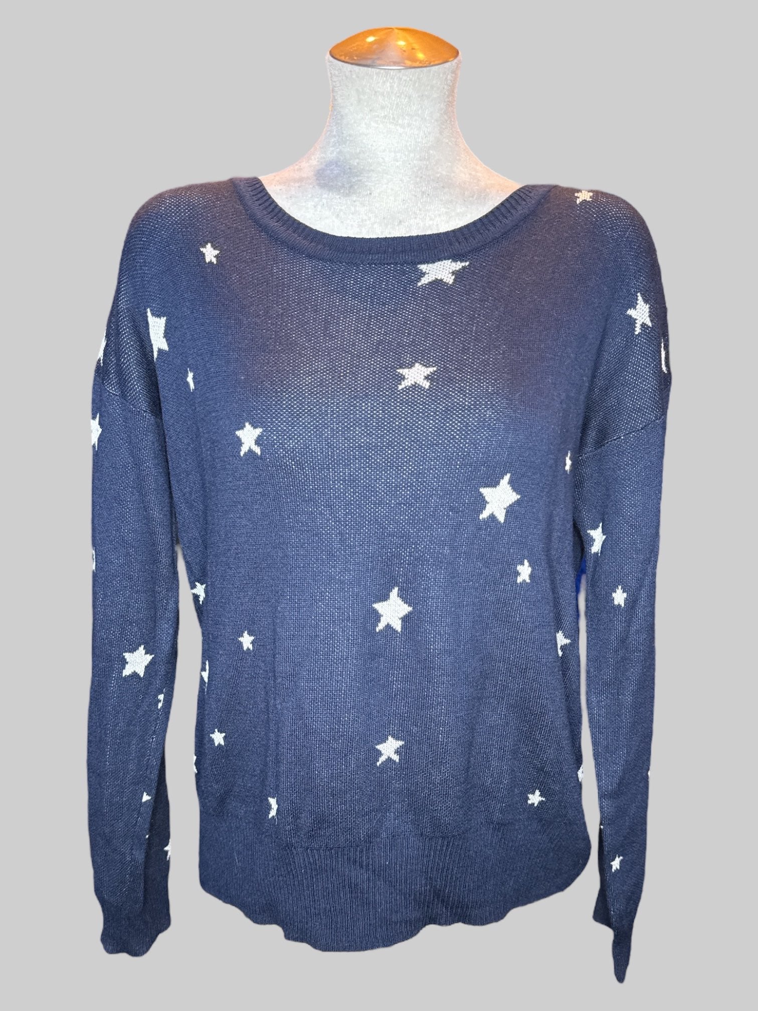 XL Navy blue sweater with white stars