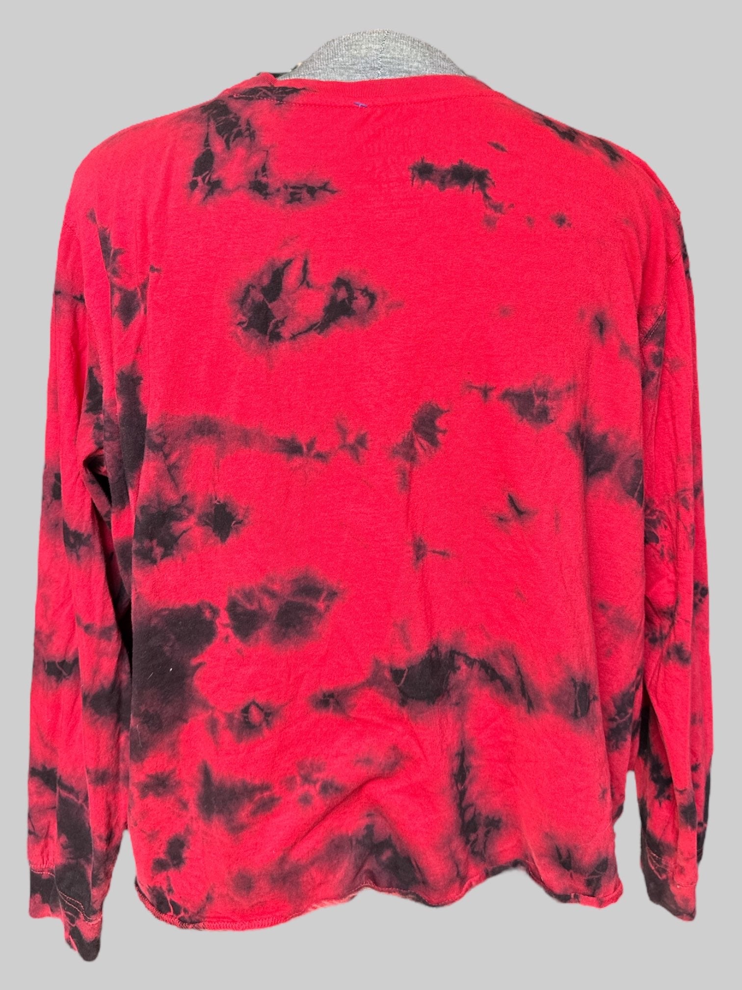 4X Beautiful disaster red and black tie-dye long sleeve shirt