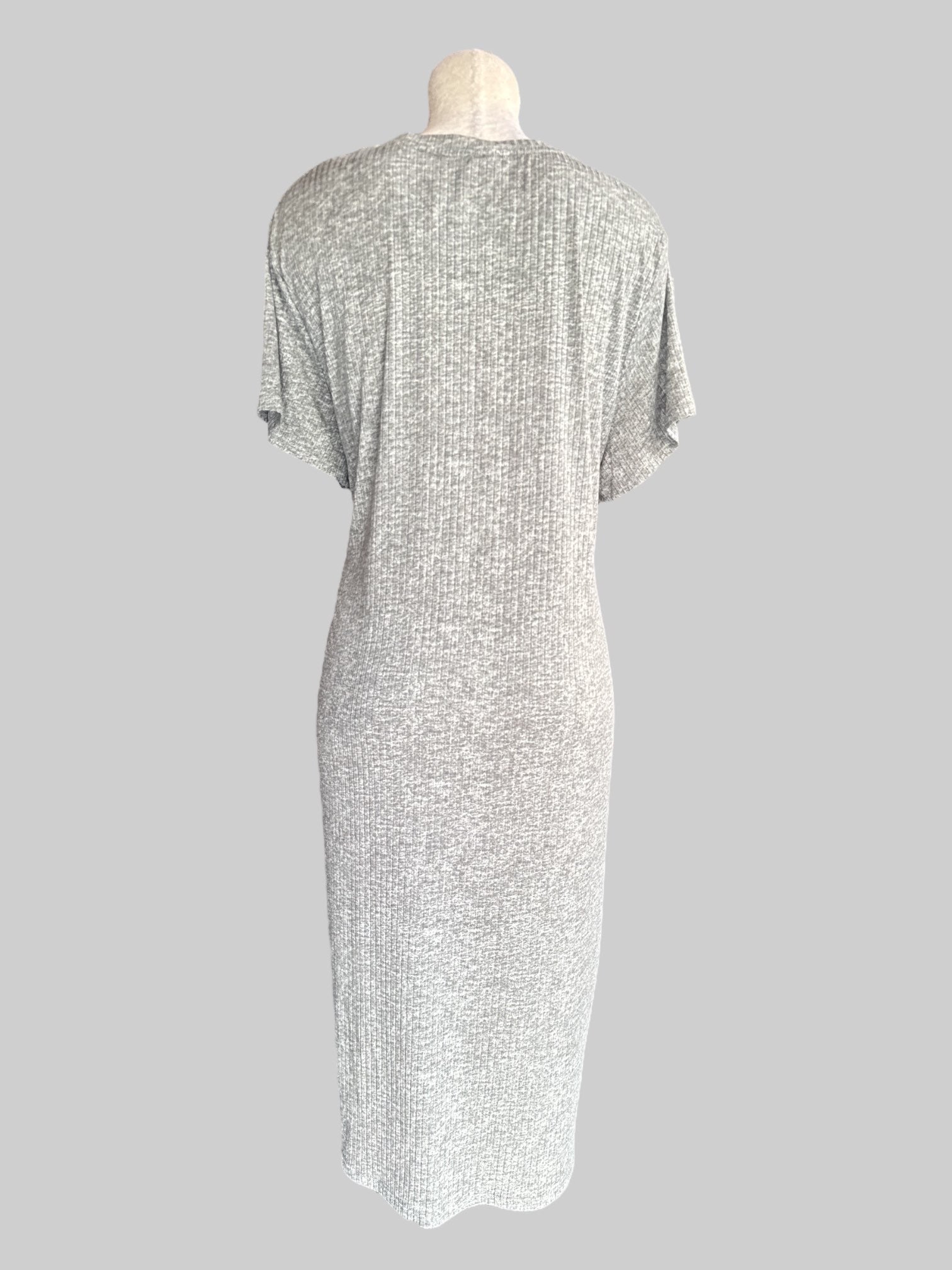 4X Heathered gray ribbed dress