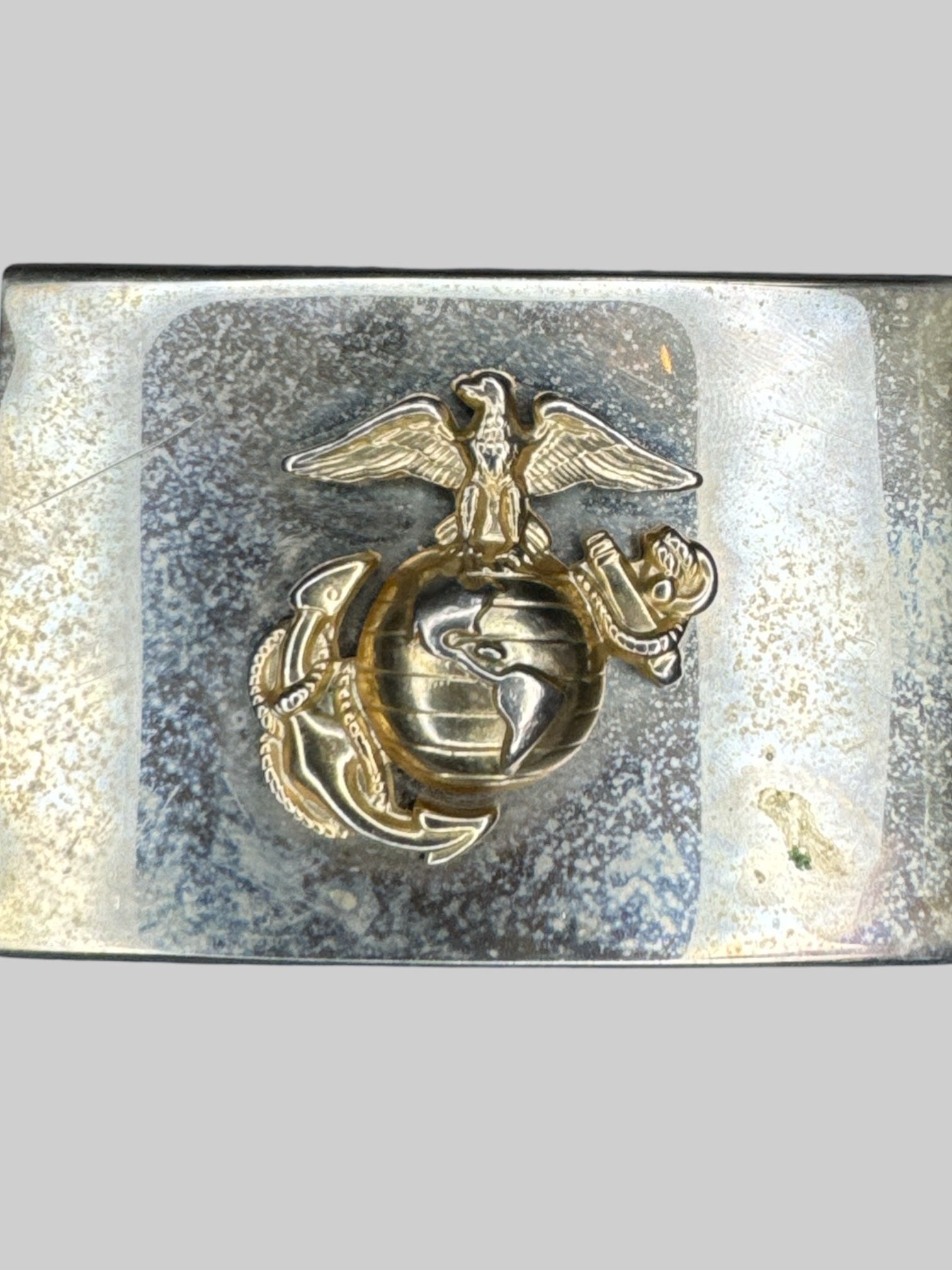 M Green canvas army belt with adjustable sides, and eyelets throughout