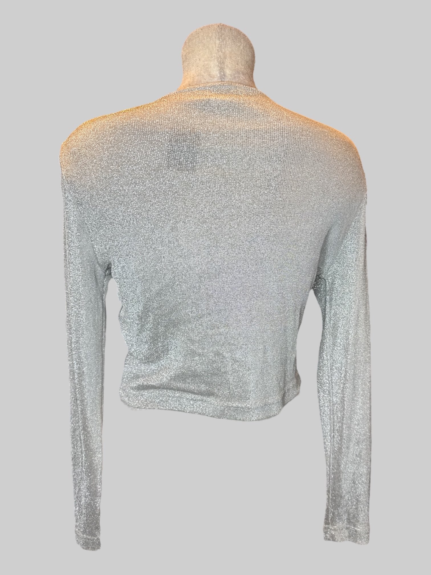 XL Vintage silver metallic button up cardigan