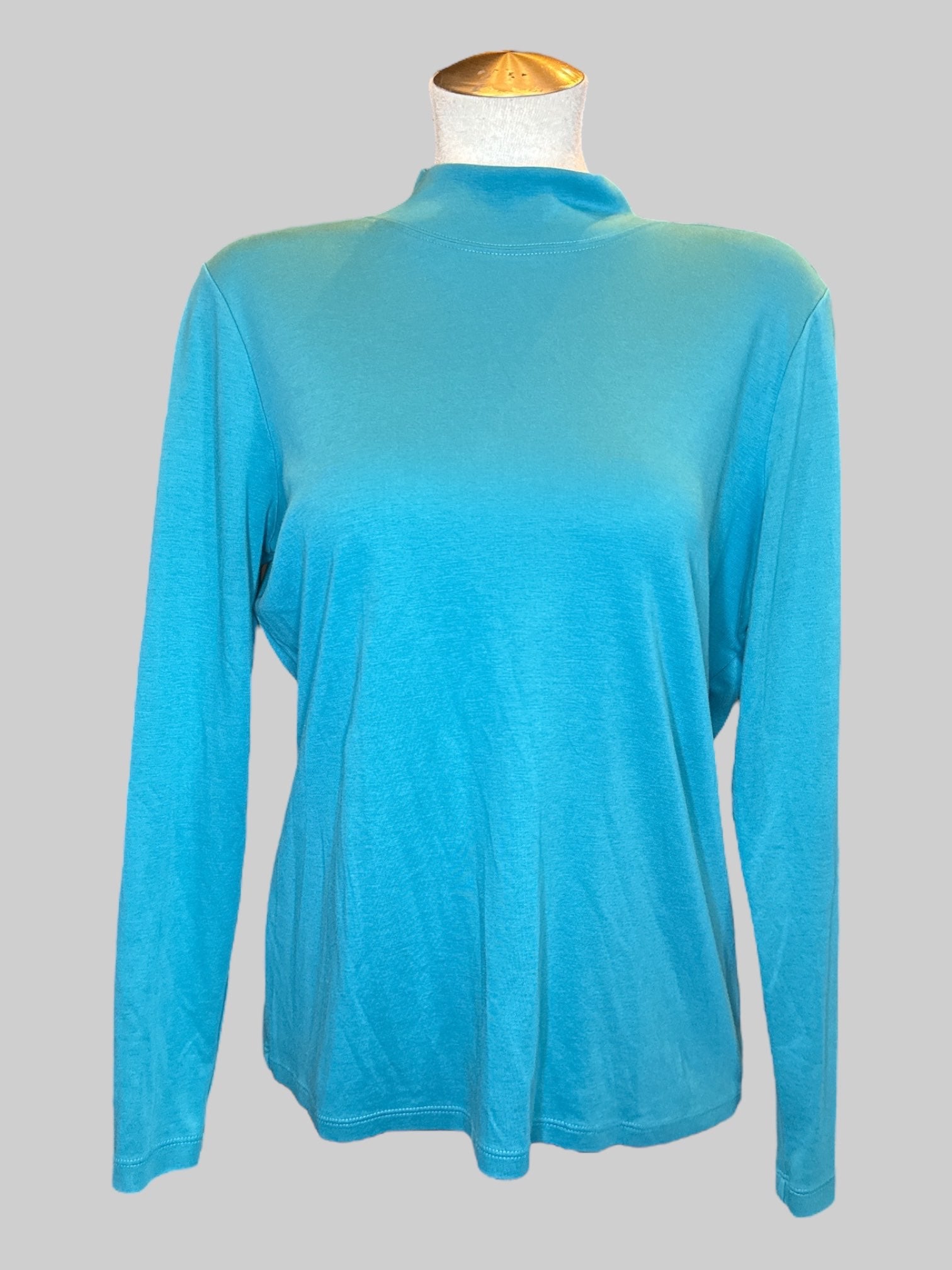 XL Blue long sleeve top with mock neck