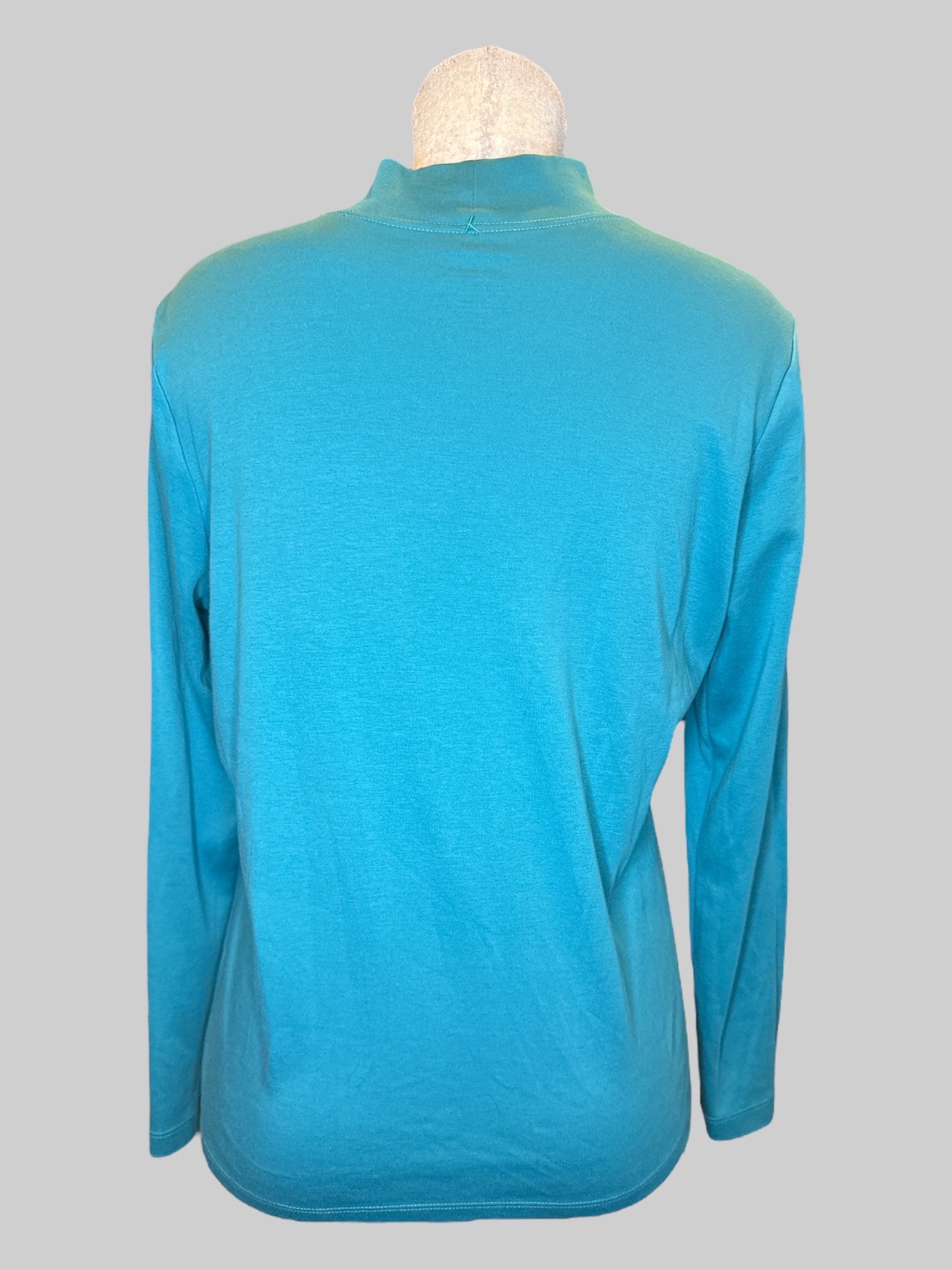 XL Blue long sleeve top with mock neck