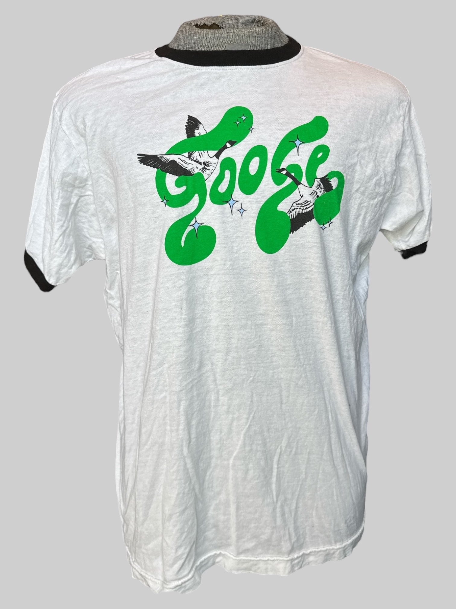 2X white Goose band ringer tee