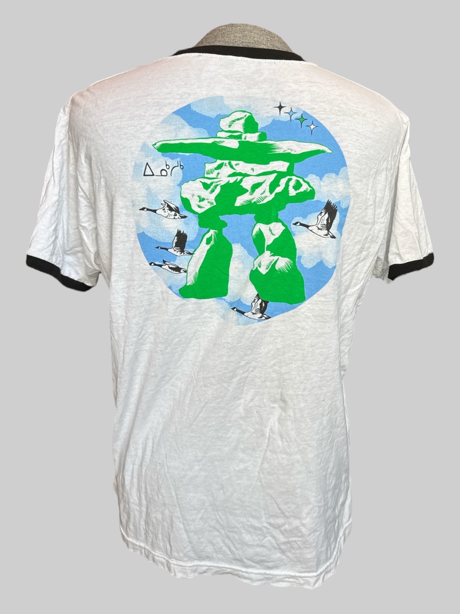 2X white Goose band ringer tee