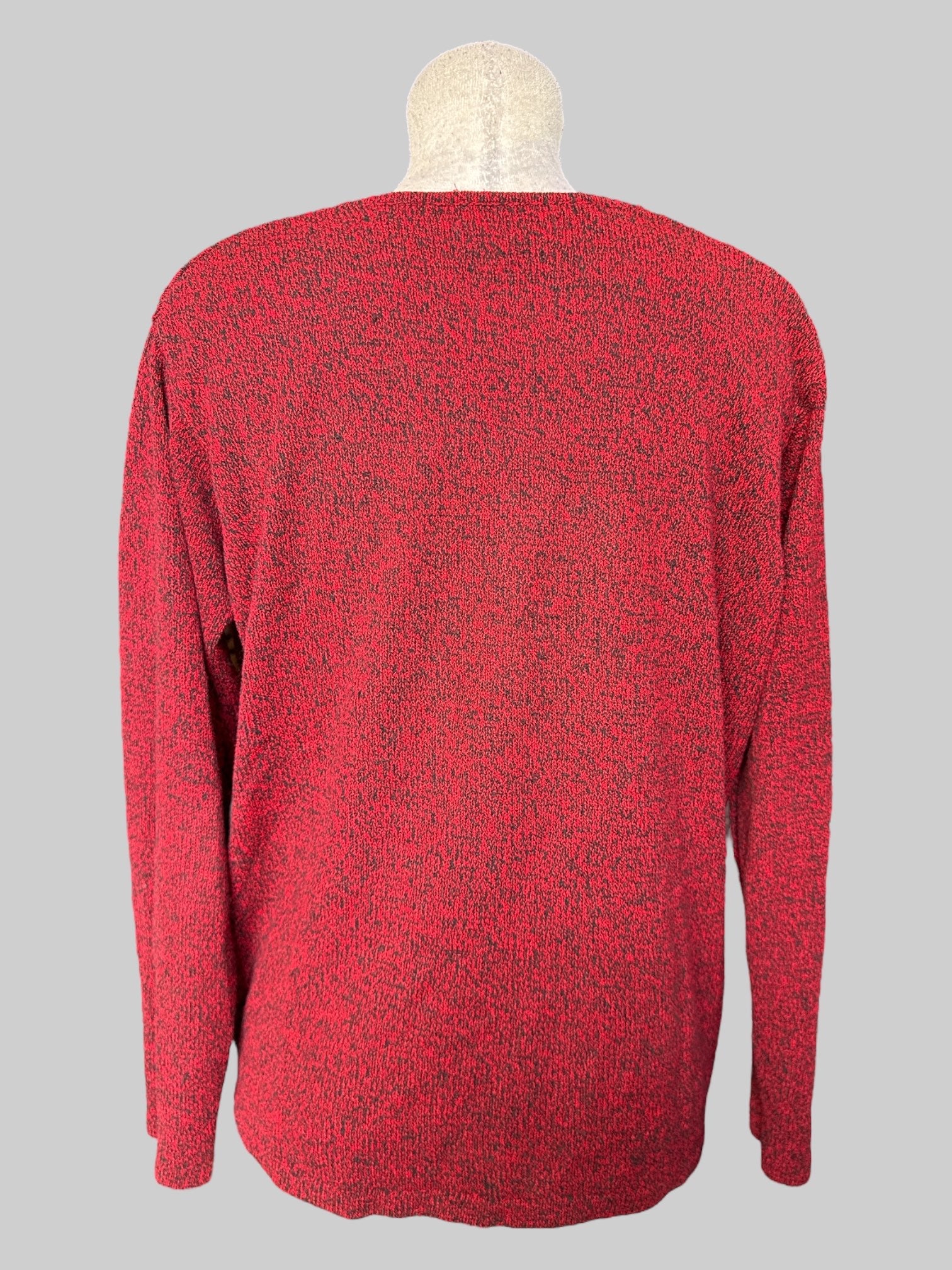 0X red and black knit sweater