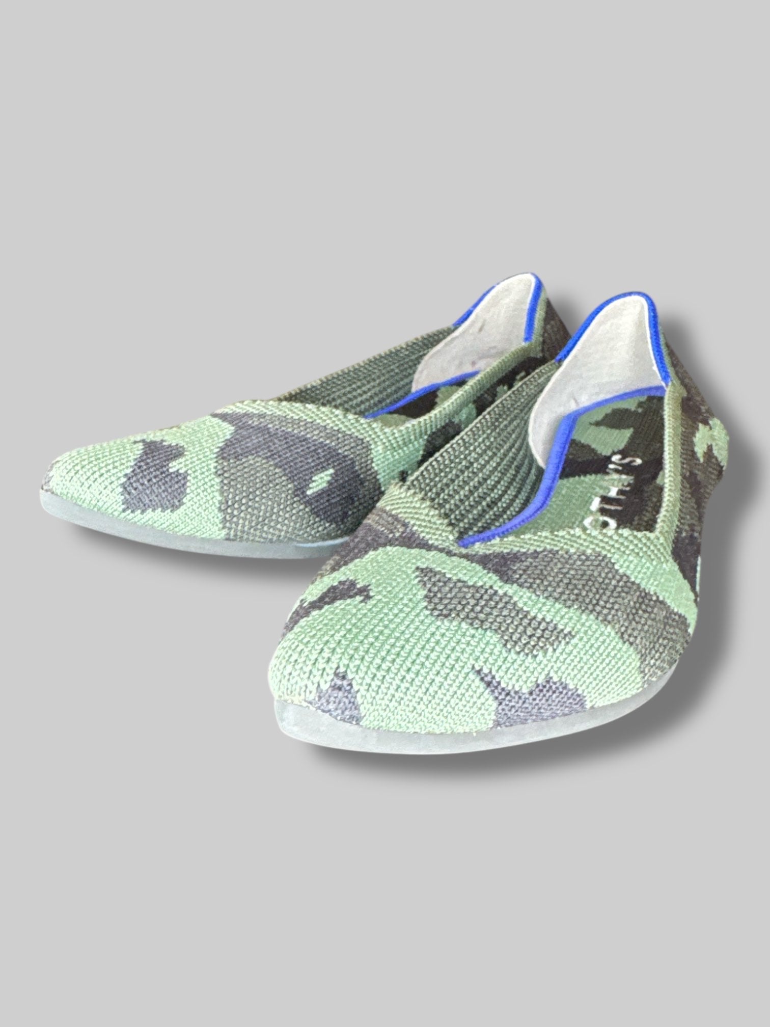 Rothy’s green camo pointed flats size 6.5