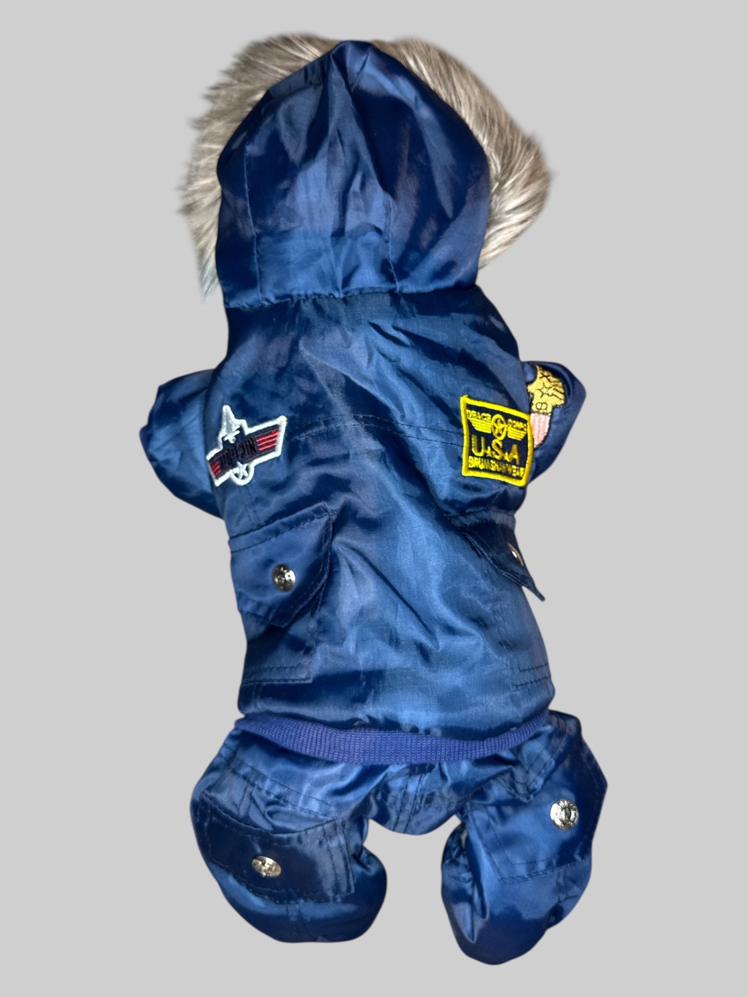 Top Gun blue dog sweater, size small