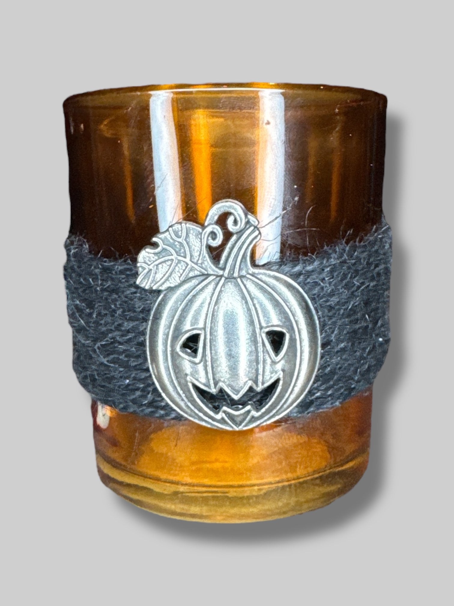 orange pumpkin candle holder