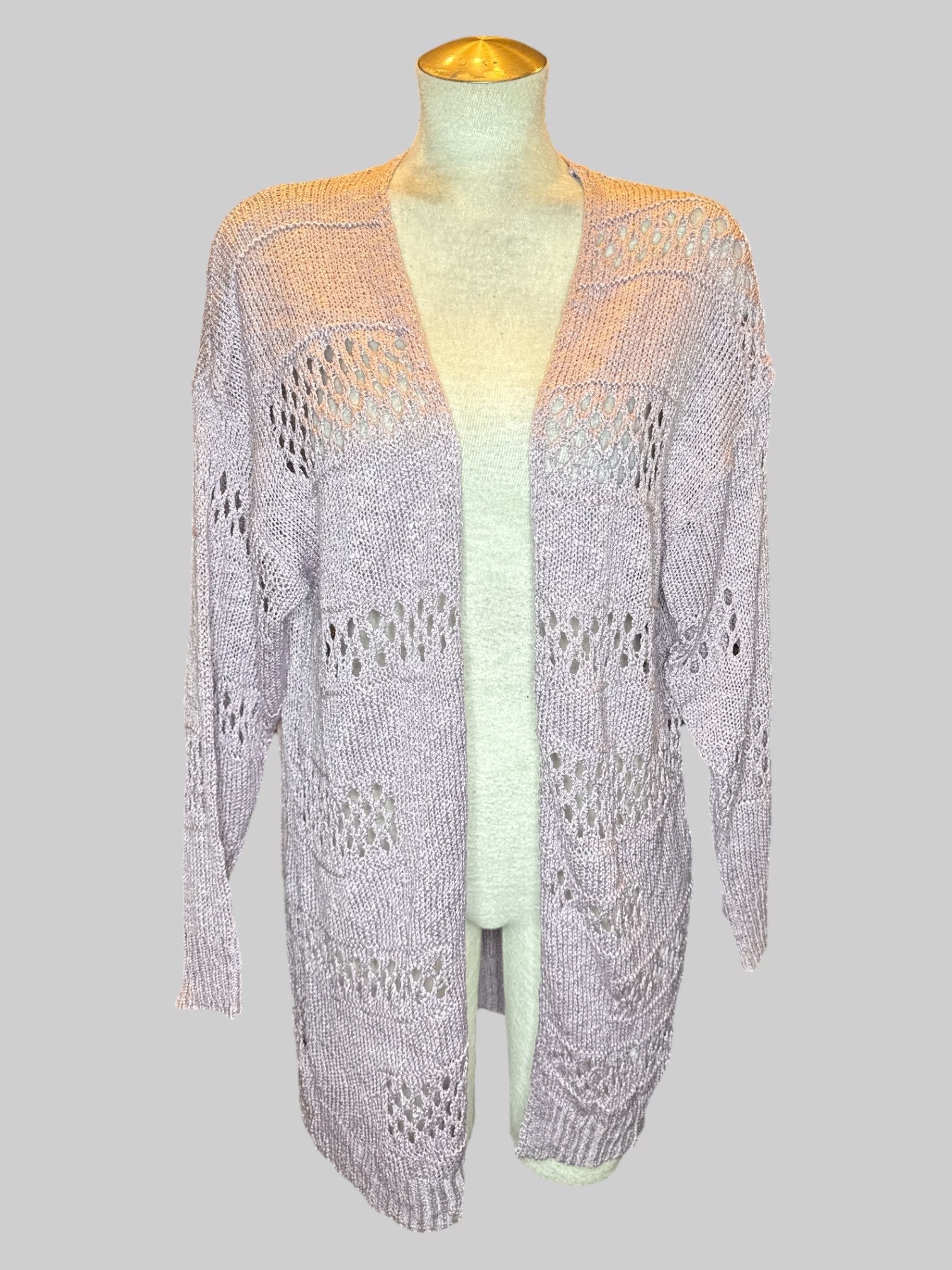 2X Light purple flowy knit cardigan