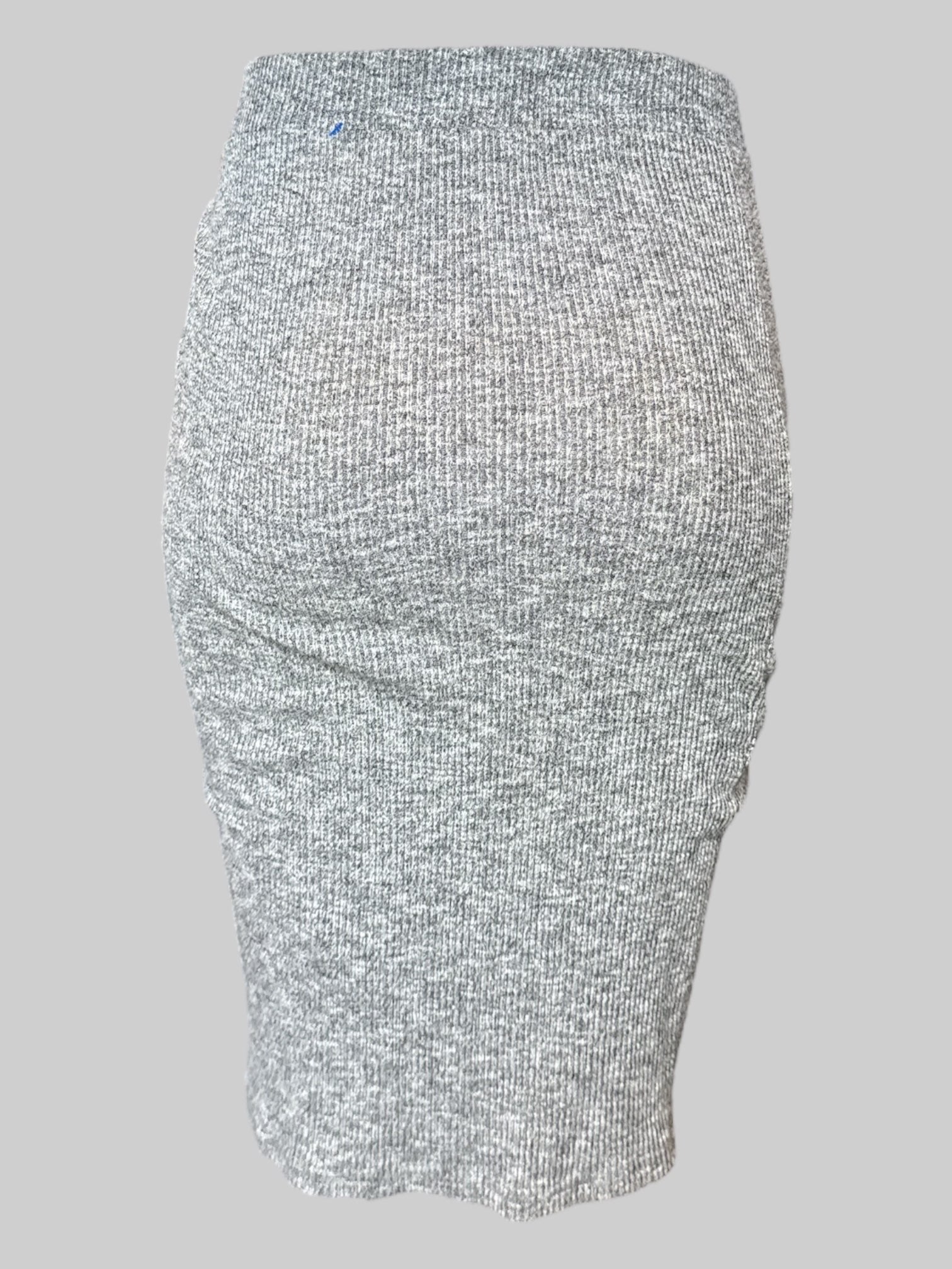 L heathered gray body con ribbed skirt