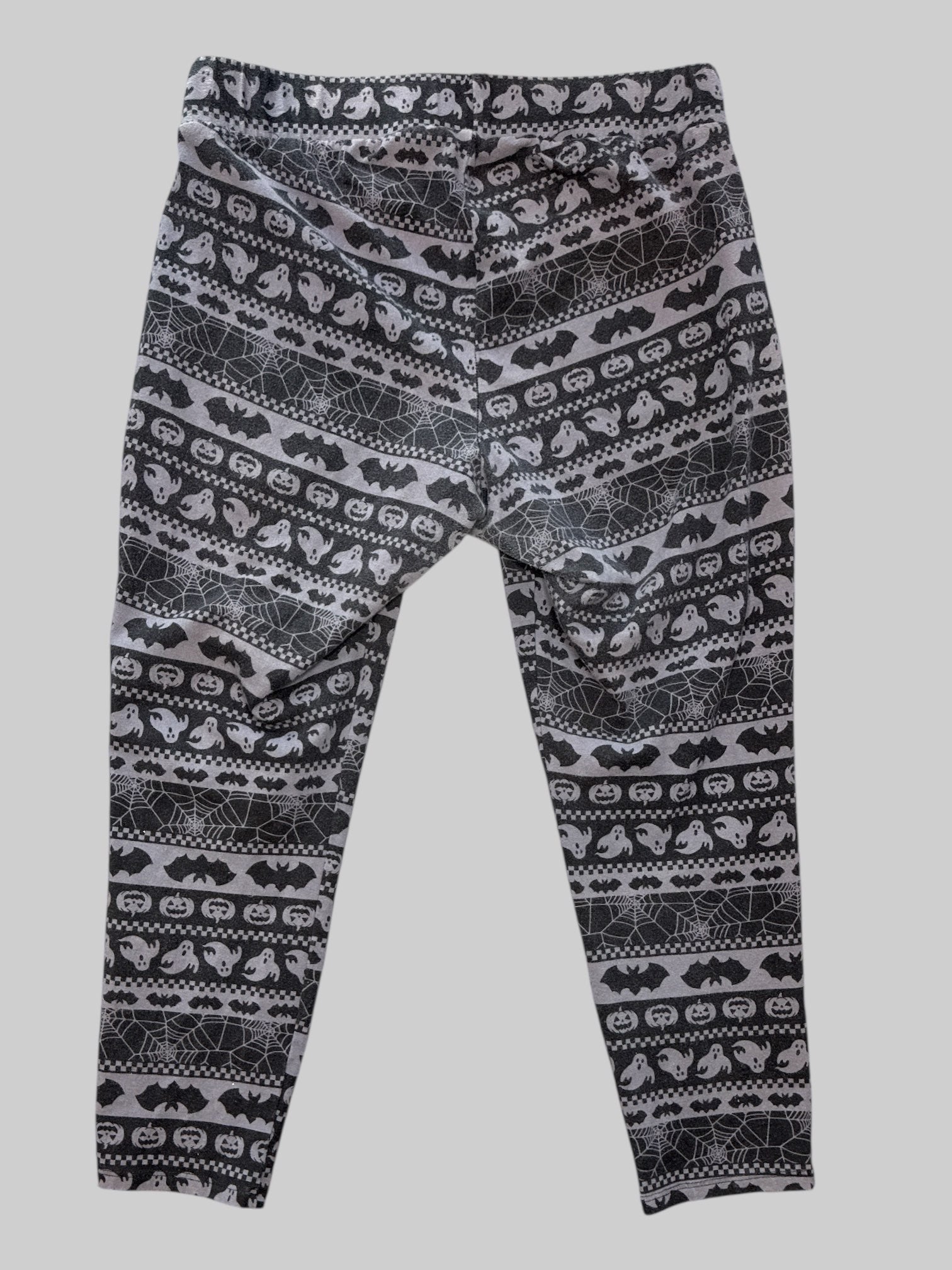 L Black and grey leggings with spooky graphics