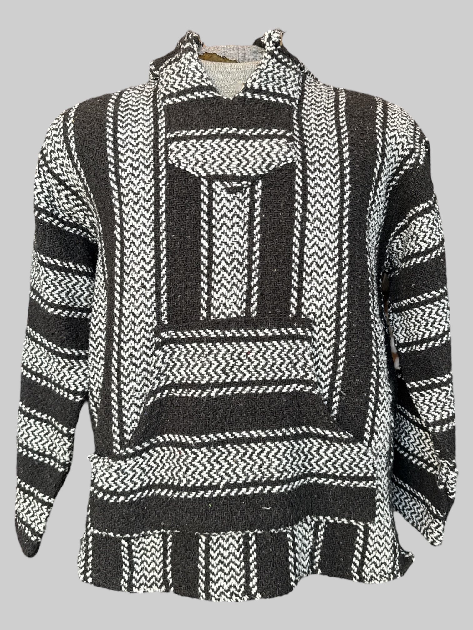 XL Black and white Mexican Baja Hoodie aka drug rug