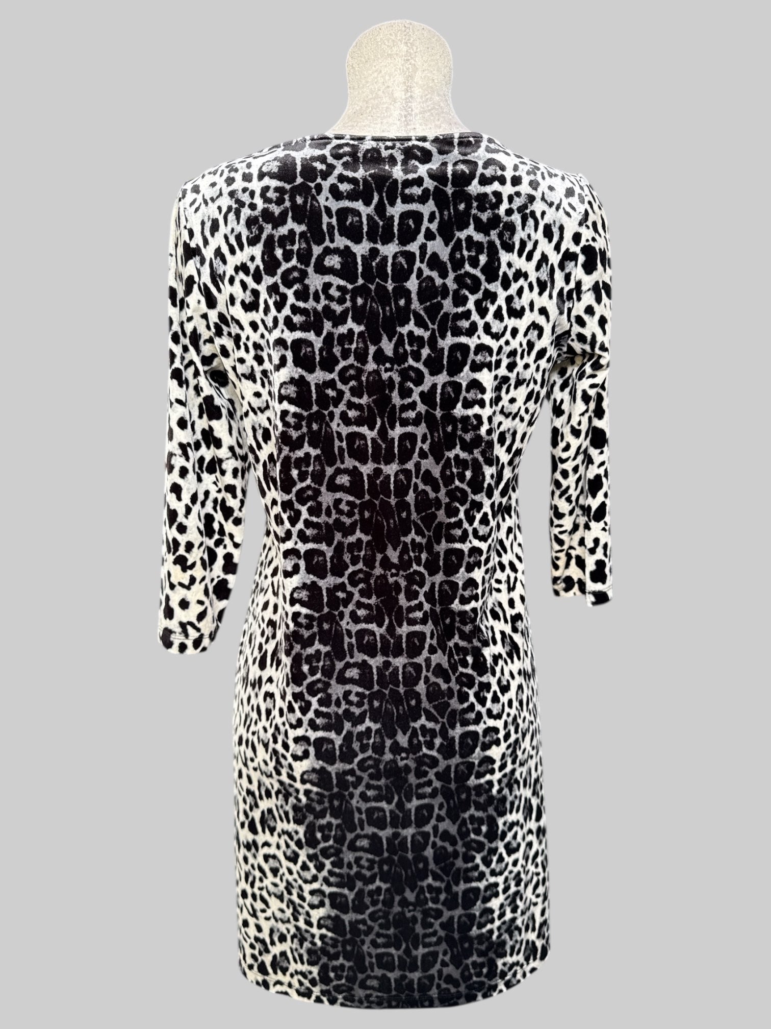 M Velvet leopard print body con dress