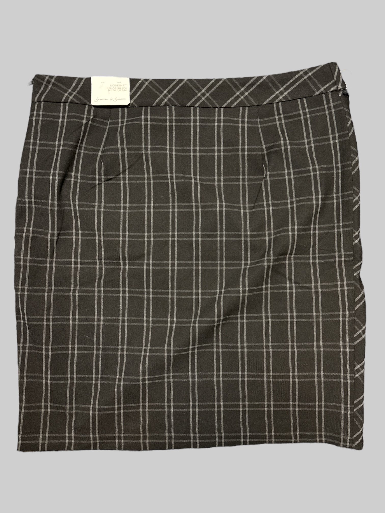 0X NWT black and white plaid short body con skirt