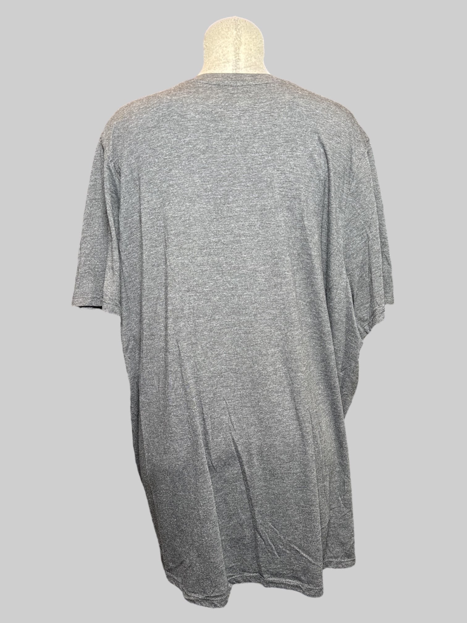 6X Heathered gray v neck with “Together” hand graphic