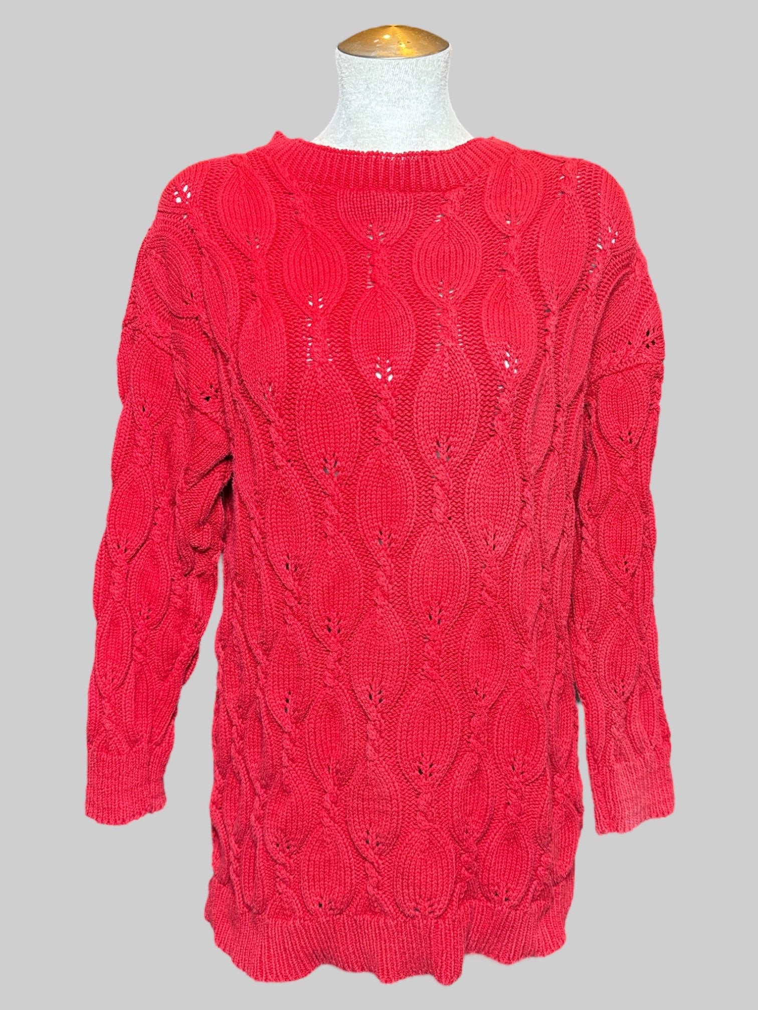 4X red chunky knit sweater
