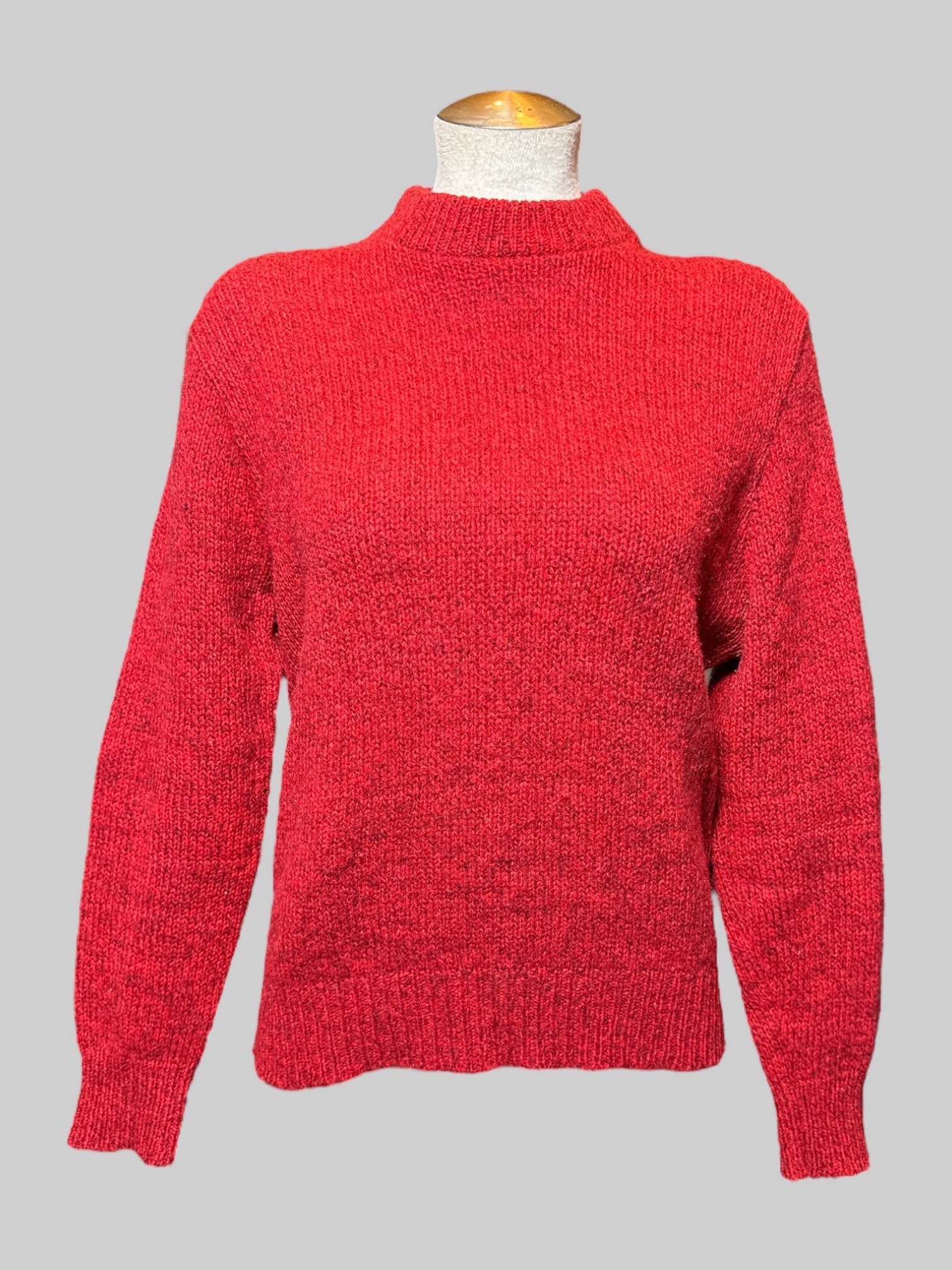 L vintage L.L. Bean red thick knit sweater with mock neck