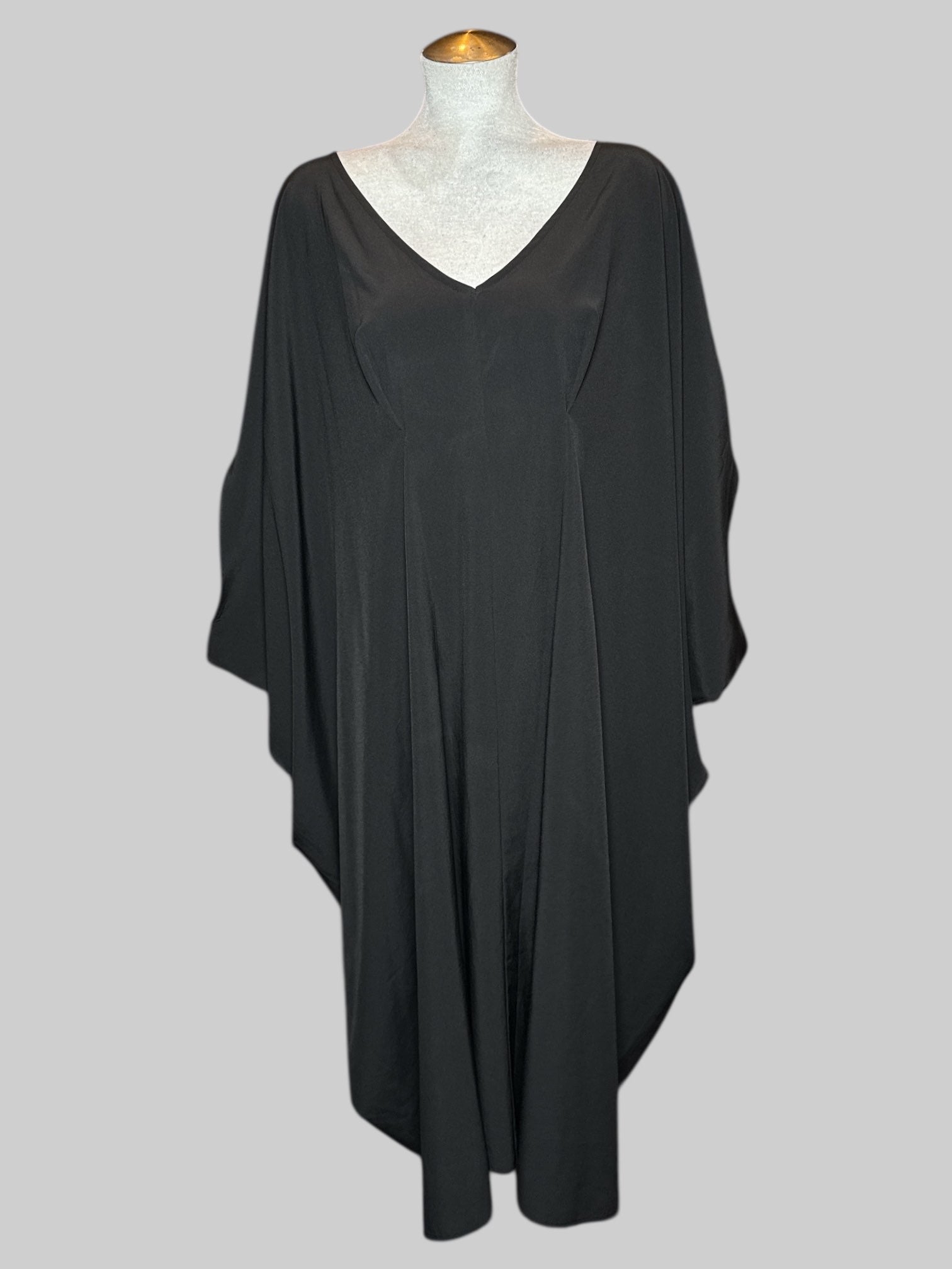 5X Foxblood black poncho sleeve style light weight flowy dress