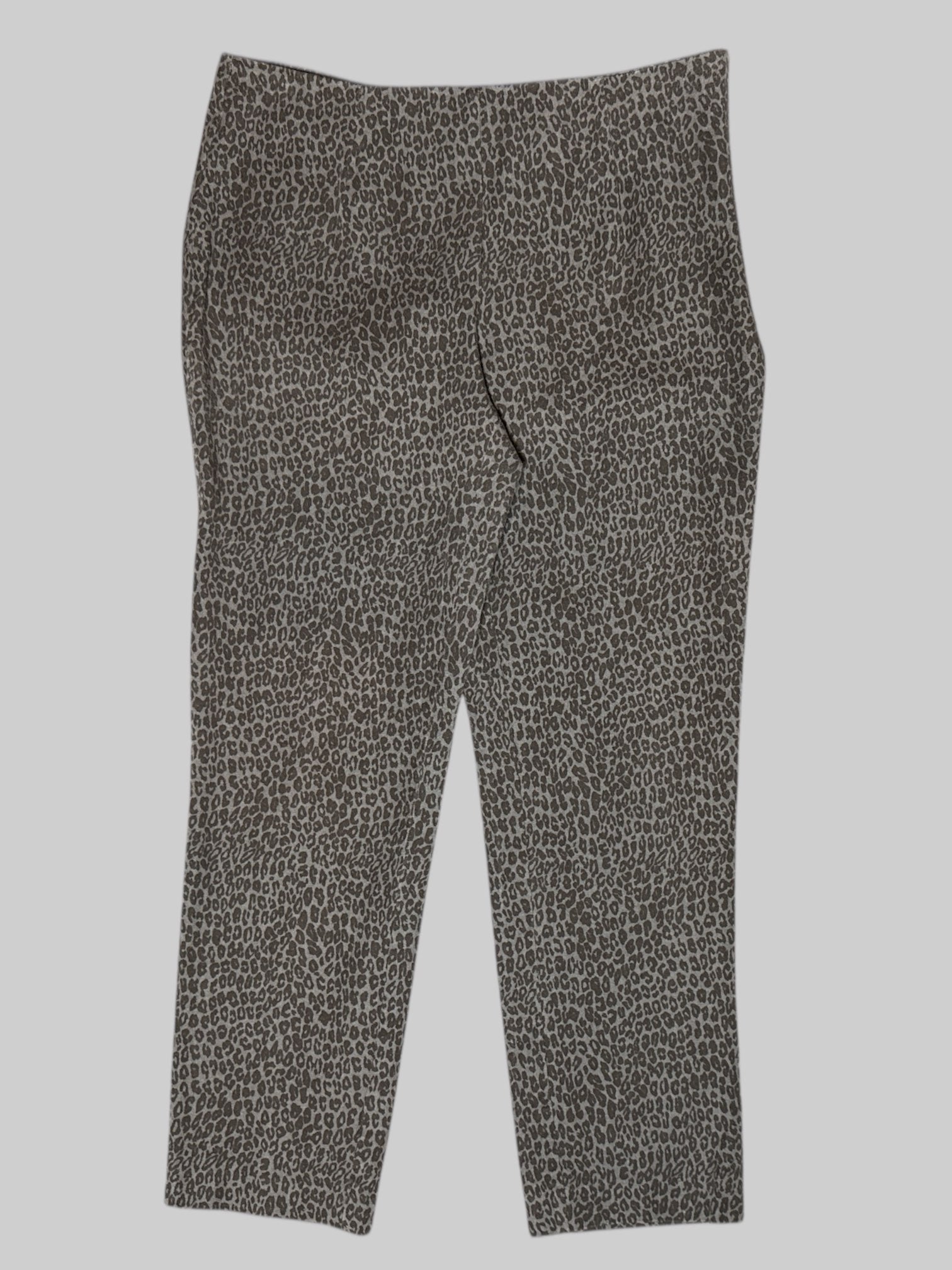 L blue and black animal print jeggings with side zipper