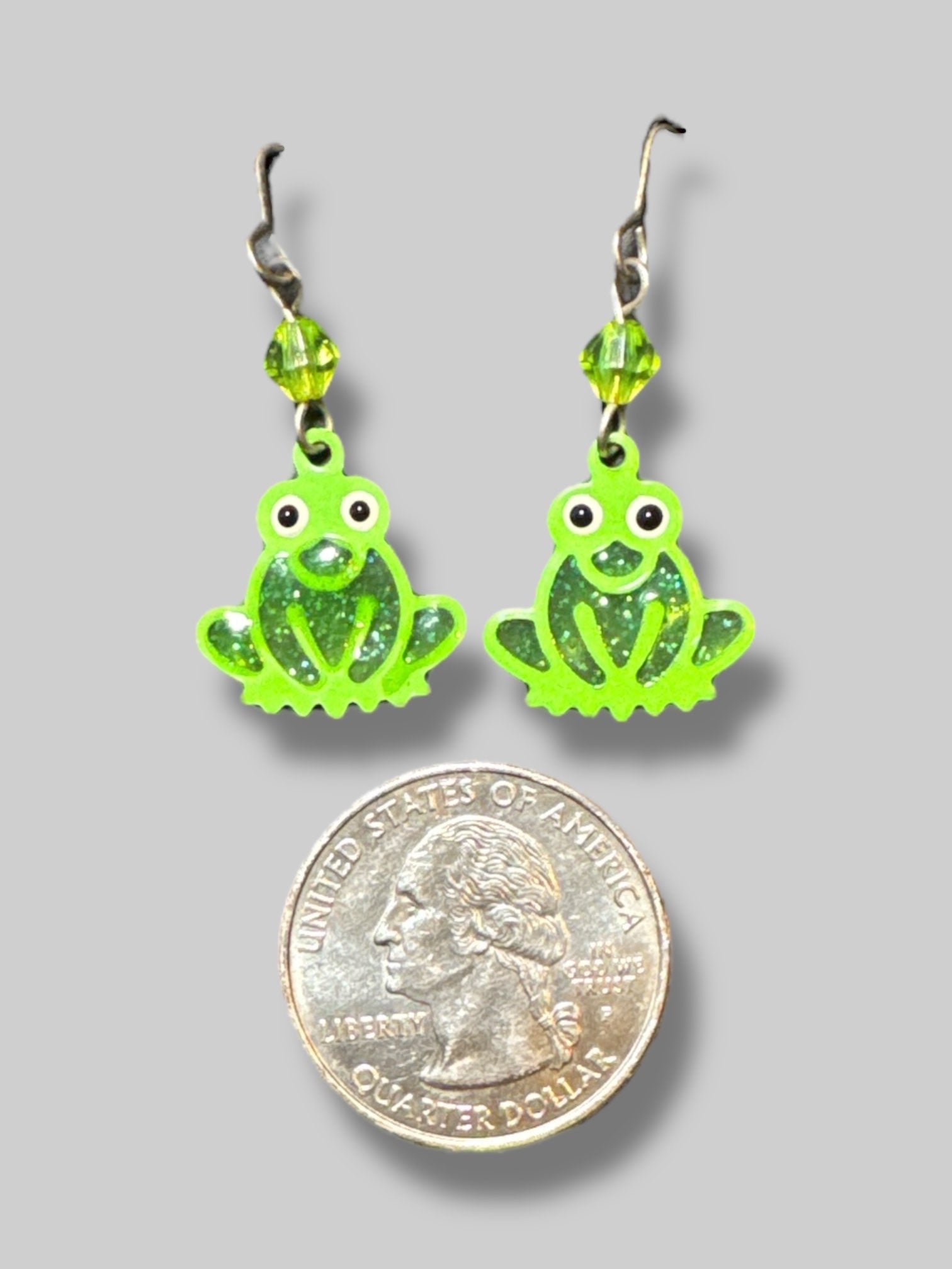 Sparkly frog earrings