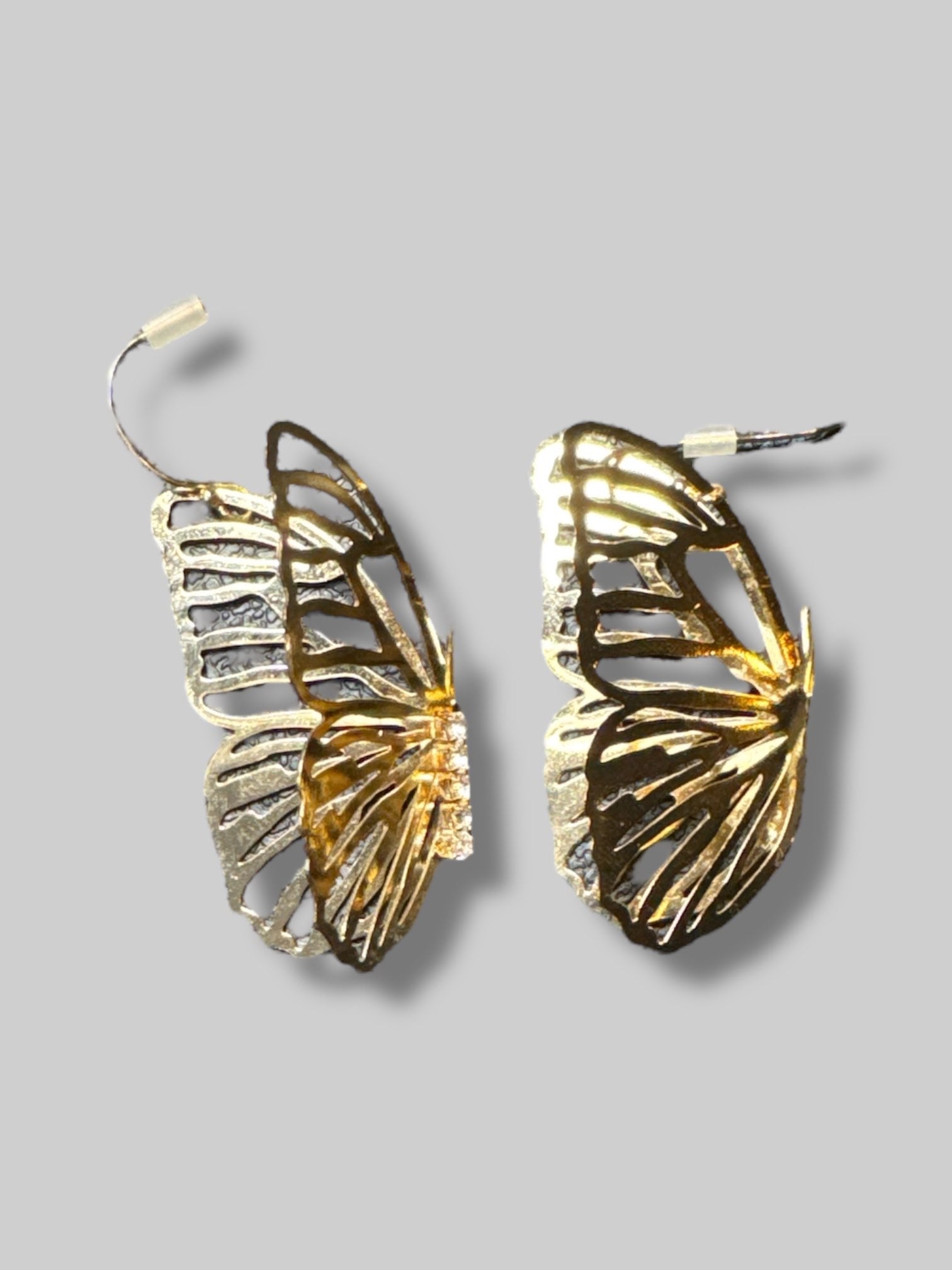 Butterfly earrings with rhinestones