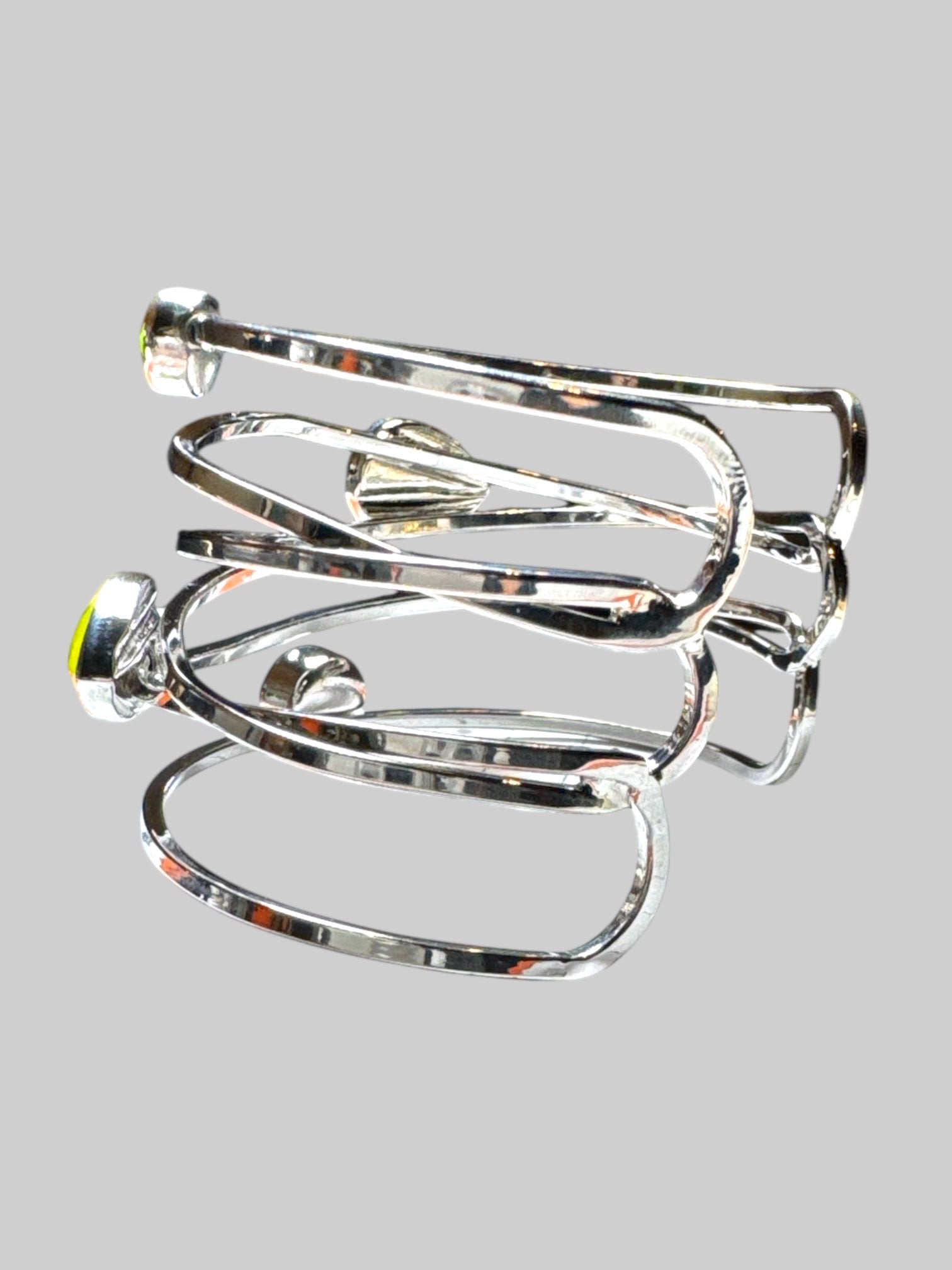 Silver tone funky cuff bracelet