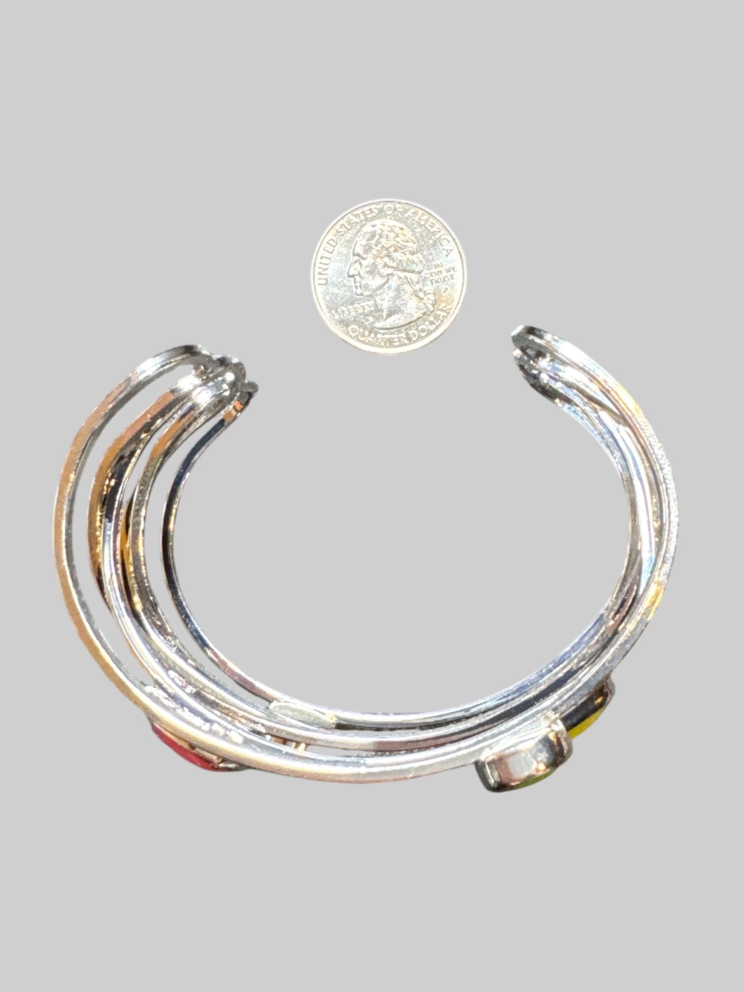 Silver tone funky cuff bracelet