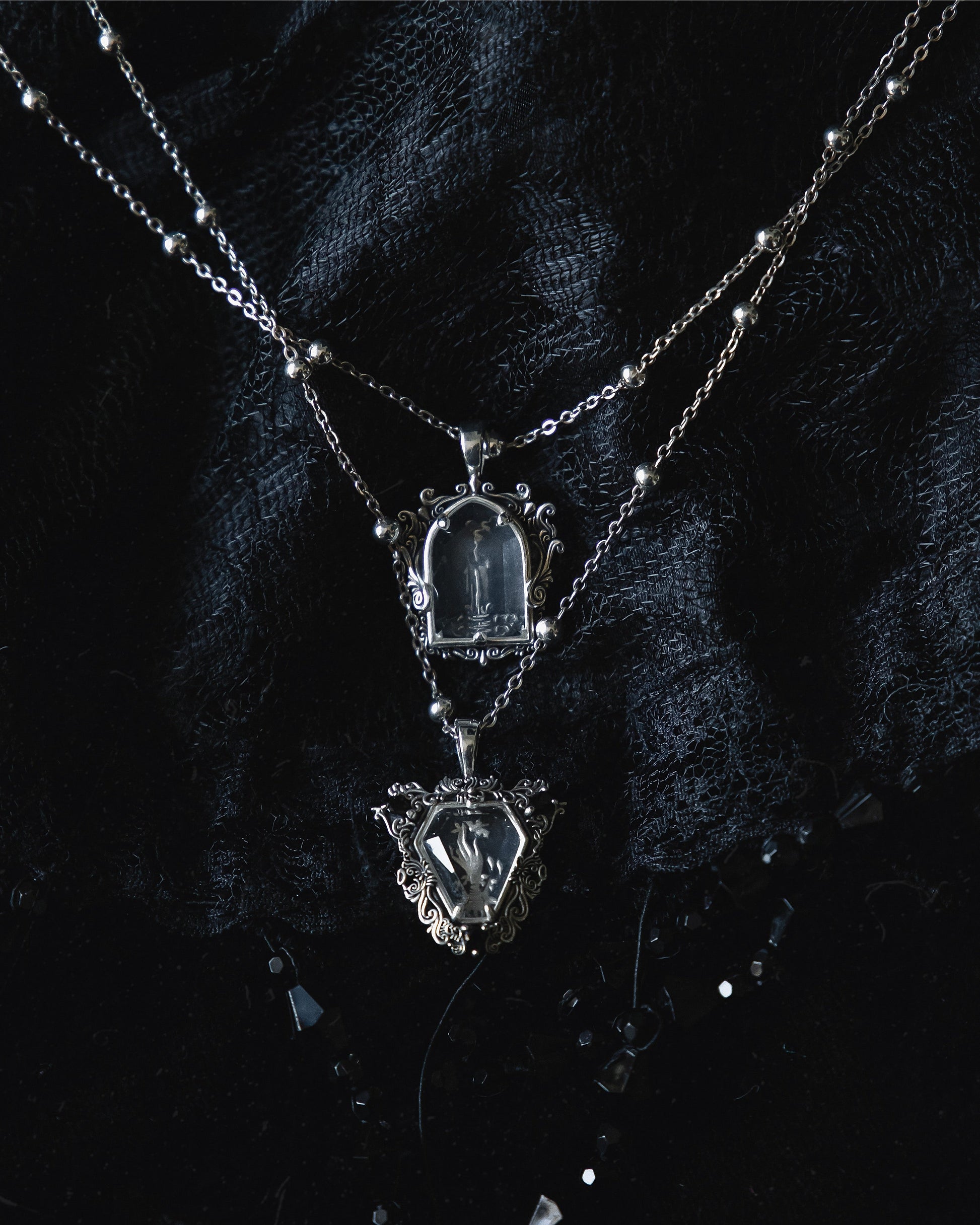 The Glass Casket "Mourning Hand" Necklace