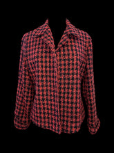 Load image into Gallery viewer, L Vintage 90s red &amp; black wool blend knit long sleeve blazer
