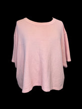 Load image into Gallery viewer, 4X Pink textured cotton fabric short sleeve round neckline crop top
