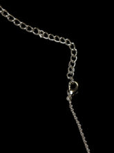 Load image into Gallery viewer, Silver-like jeweled safety pin necklace

