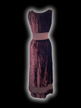 Load image into Gallery viewer, L Vintage 90s plum velvet sleeveless maxi dress w/ rib knit accents
