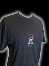 Load image into Gallery viewer, XL Black &amp; multicolor “Teddy Fresh” logo embroidery short sleeve crew neckline top
