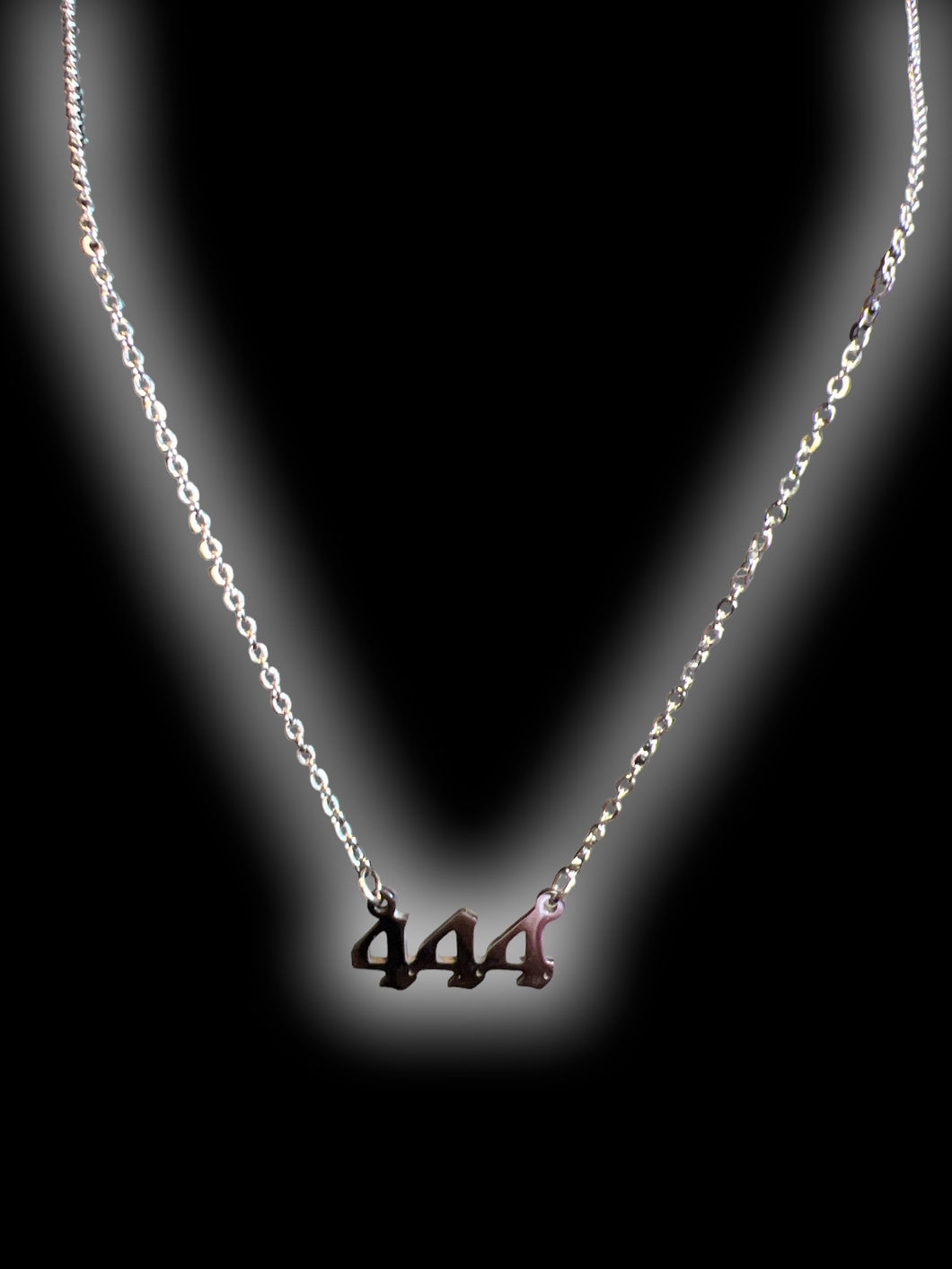 Silver-like angel number necklace “444”