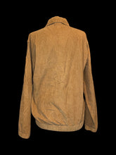Load image into Gallery viewer, 0X Light brown long sleeve zip-up jacket w/ folded collar, &amp; pockets
