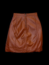Load image into Gallery viewer, XS Terra cotta pleather mini skirt w/ zipper closure
