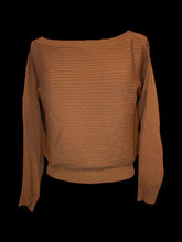 Load image into Gallery viewer, XL Light brown rib knit long sleeve scoop neck crop sweater
