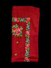 Load image into Gallery viewer, Burgundy &amp; multicolor floral wool square scarf
