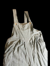 Load image into Gallery viewer, 2X Light blue cotton button adjustable wide leg overalls w/ pockets
